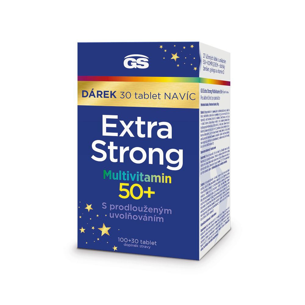 GS Extra Strong Multivitamin 50+ 100+30 tablet dárkové balení 2023 GS
