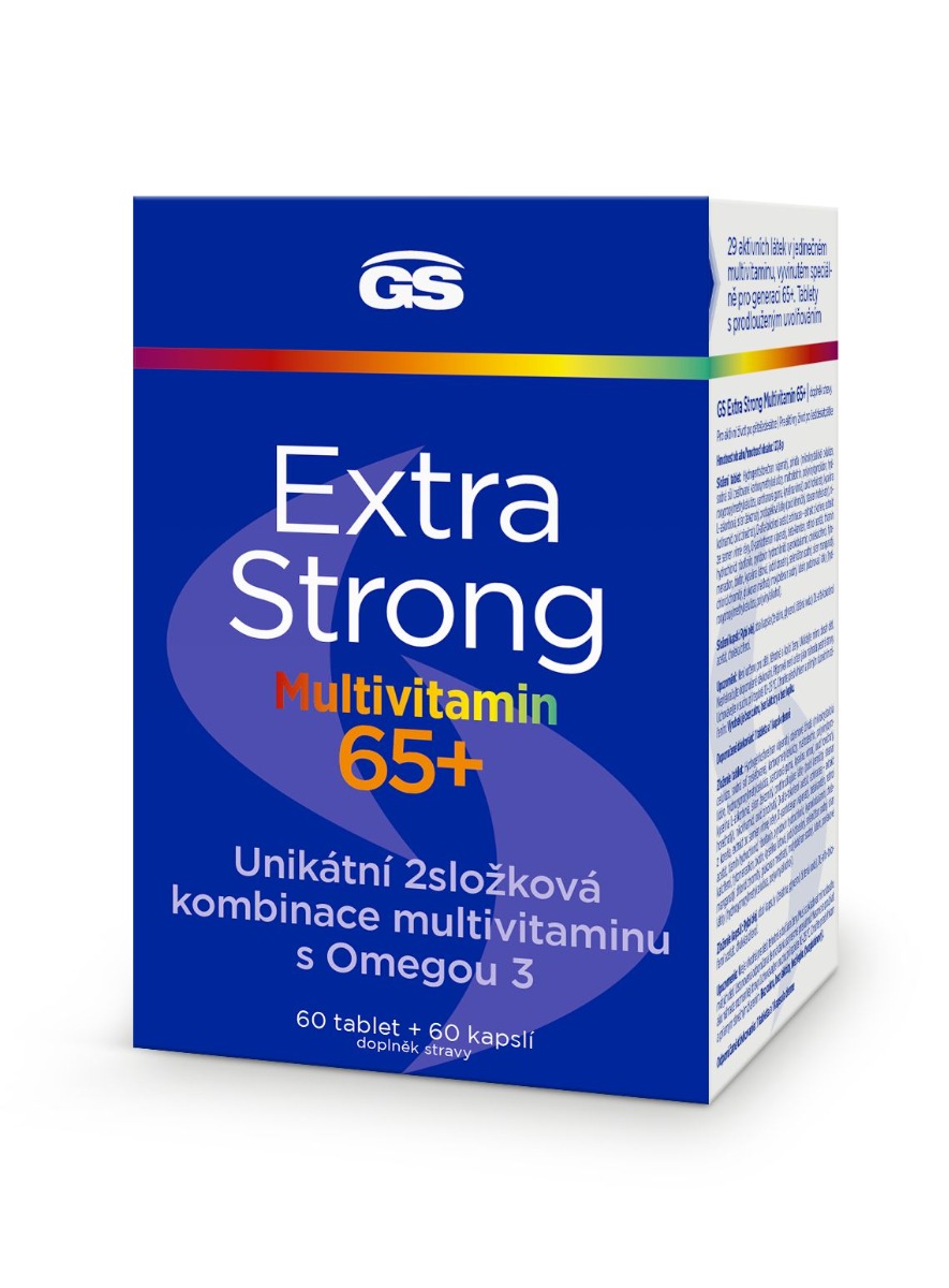 GS Extra Strong Multivitamin 65+ 60 tablet + 60 kapslí dárkové balení 2023 GS