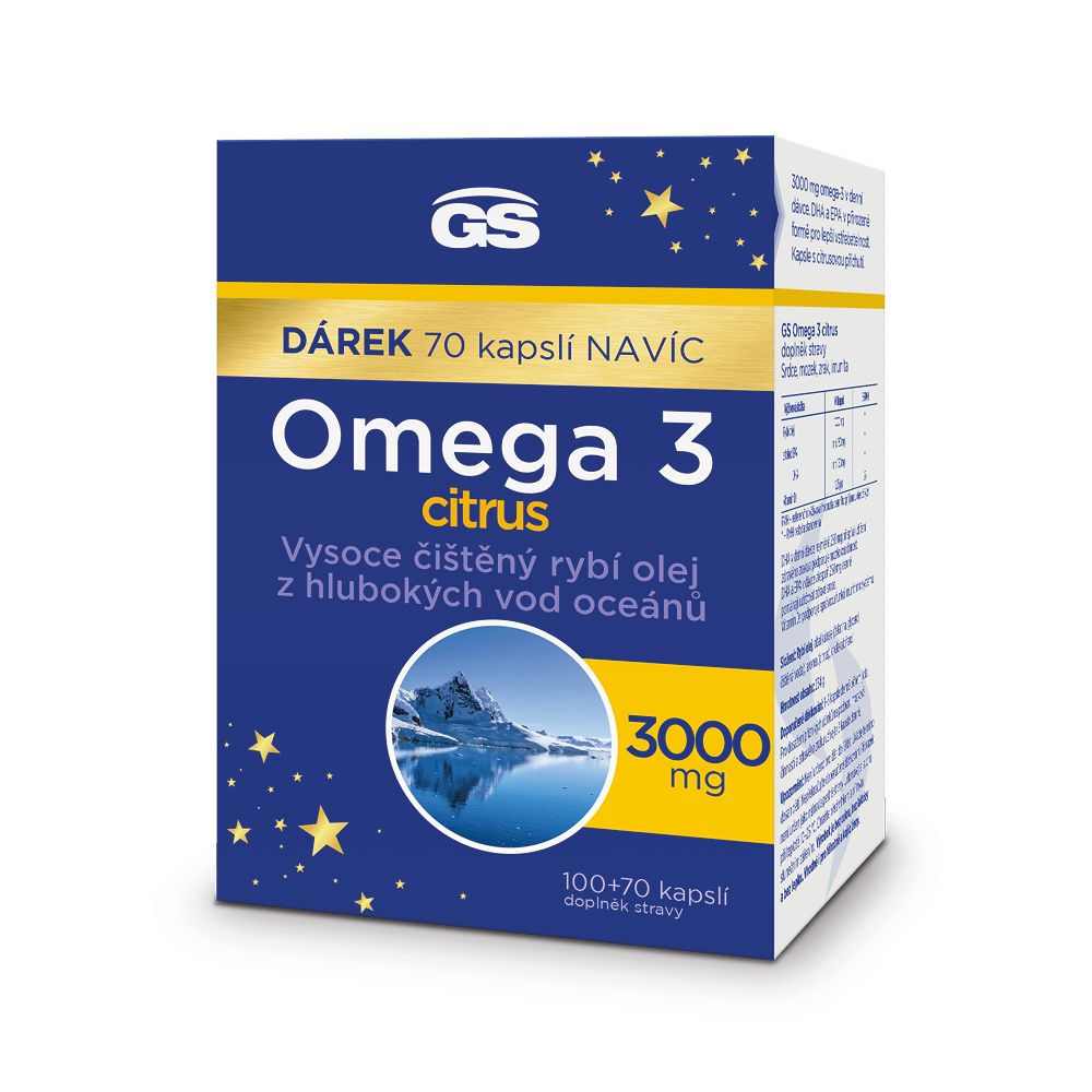 GS Omega 3 Citrus 100+70 kapslí dárkové balení 2023 GS