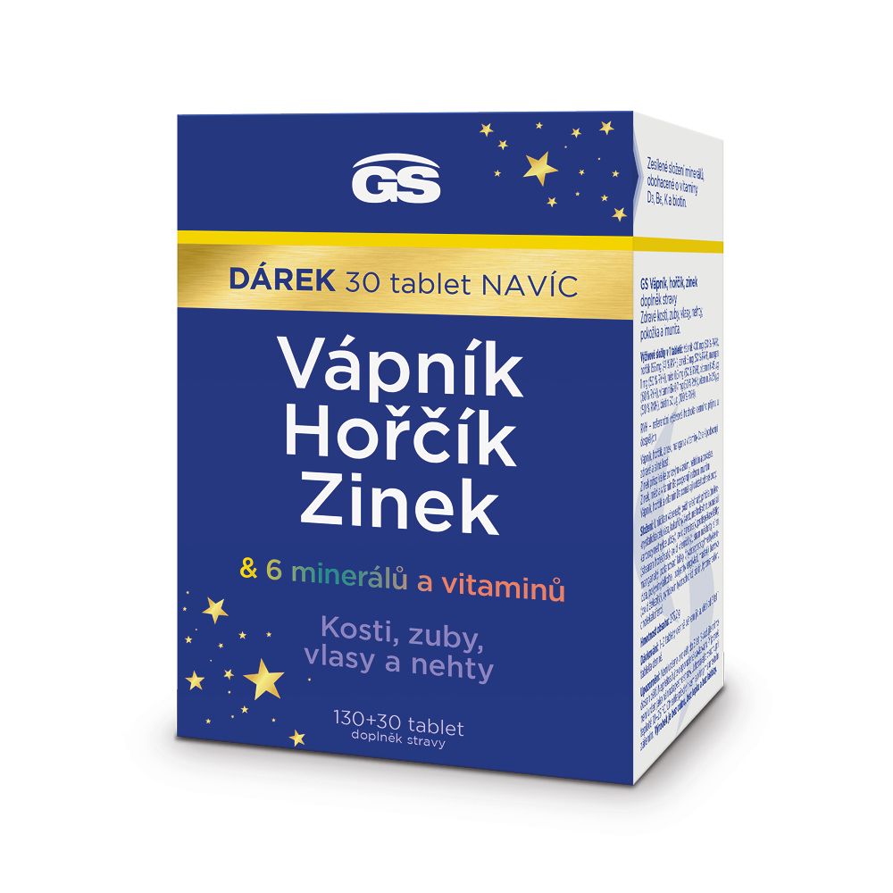 GS Vápník Hořčík Zinek 130+30 tablet dárkové balení 2023 GS