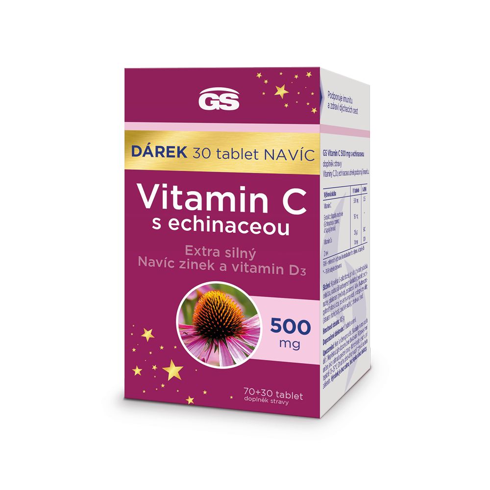 GS Vitamin C 500 s echinaceou 70+30 tablet dárkové balení 2023 GS