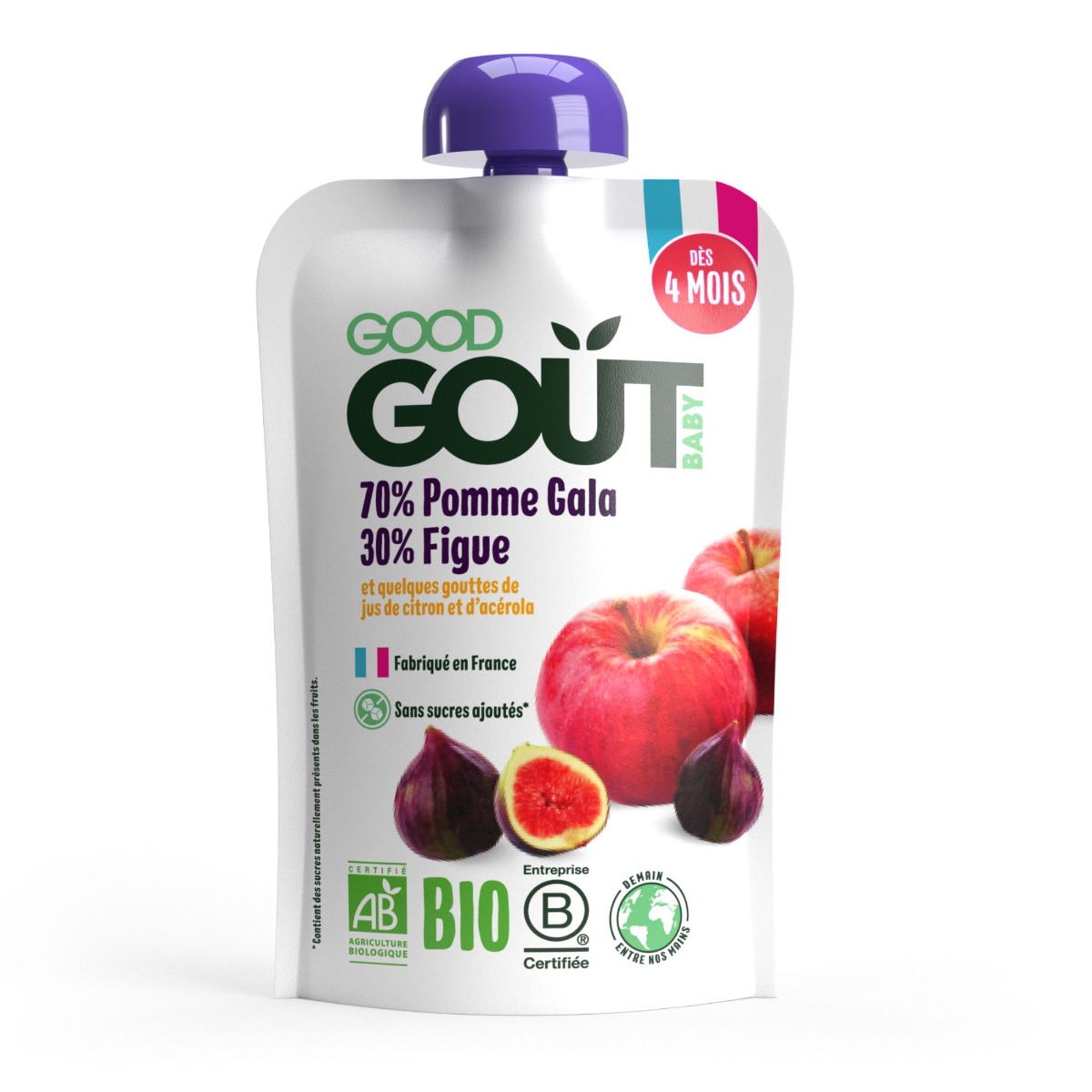 Good Gout BIO Jablko s fíky 4m+ kapsička 120 g Good Gout