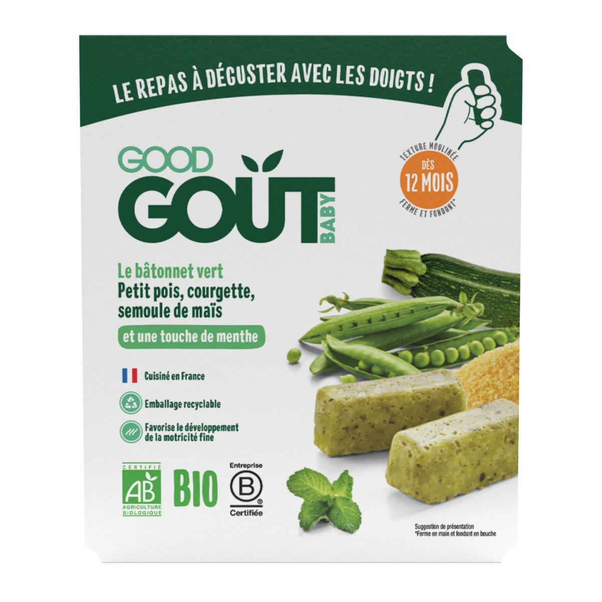 Good Gout BIO Tyčinky z hrášku a cukety 120 g Good Gout
