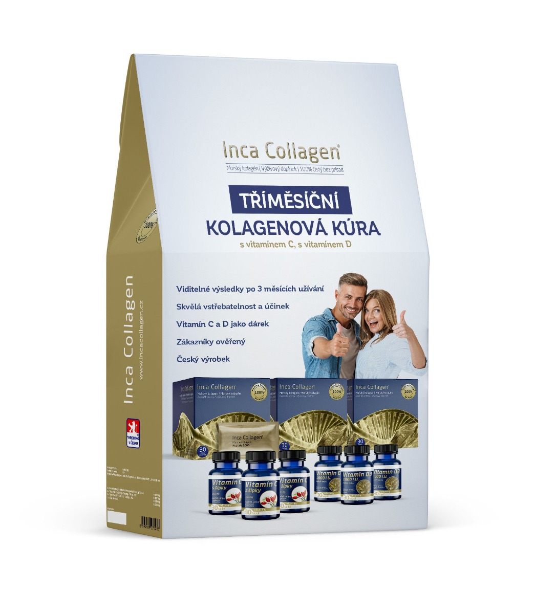 Inca Collagen Tříměsíční kolagenová kúra s vitamínem C a D Inca Collagen