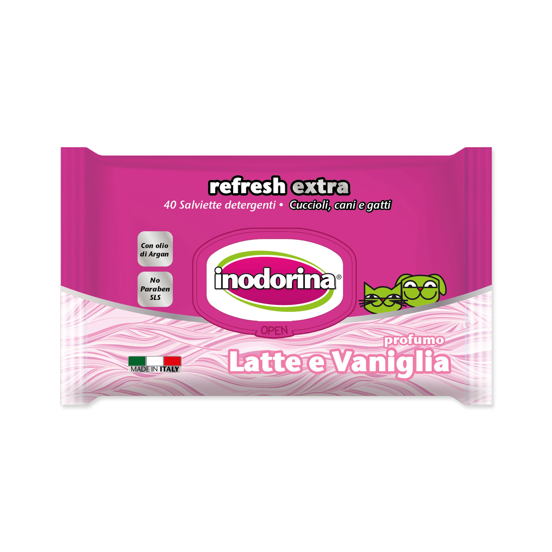 Inodorina Mléko a vanilka s vitamíny ubrousky 40 ks Inodorina