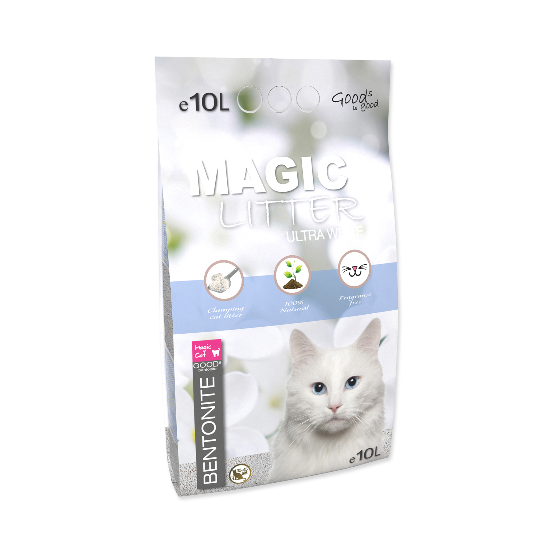 Magic Litter Bentonite Ultra White kočkolit 10 l Magic Litter