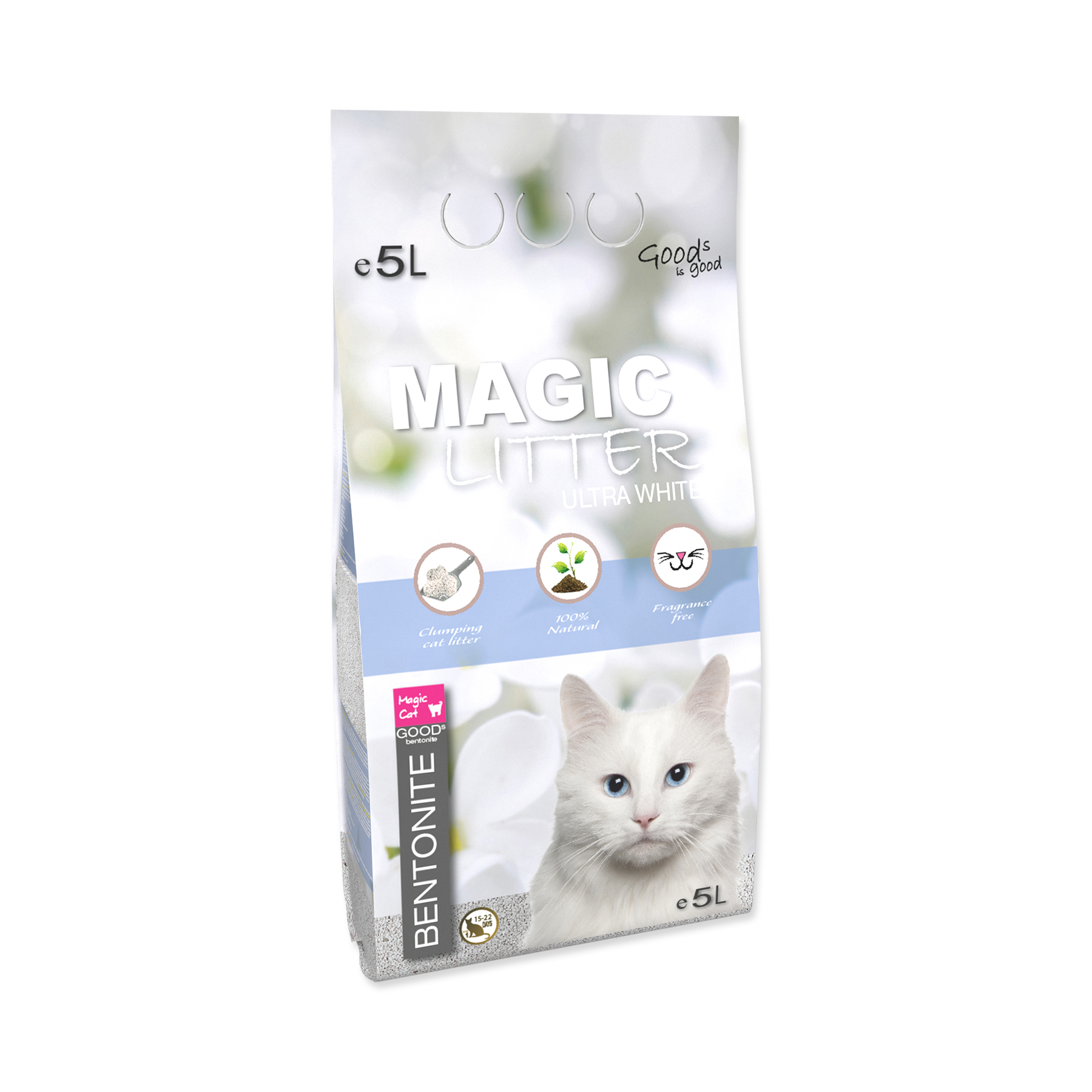 Magic Litter Bentonite Ultra White kočkolit 5 l Magic Litter