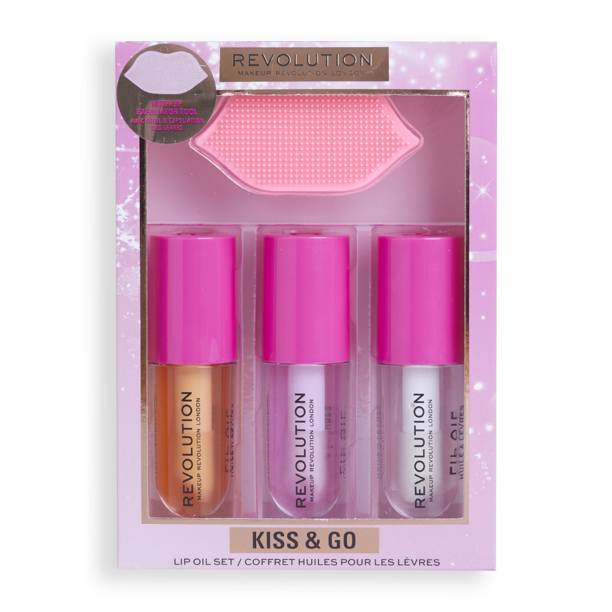 Makeup Revolution Kiss & Go Glaze Lip Care dárková sada 13