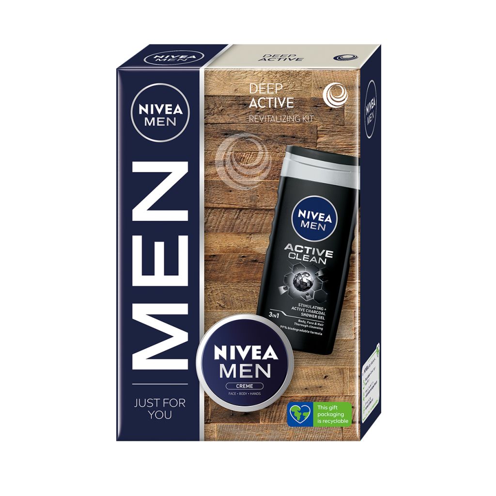 Nivea Men Box Deep Active dárkový set Nivea