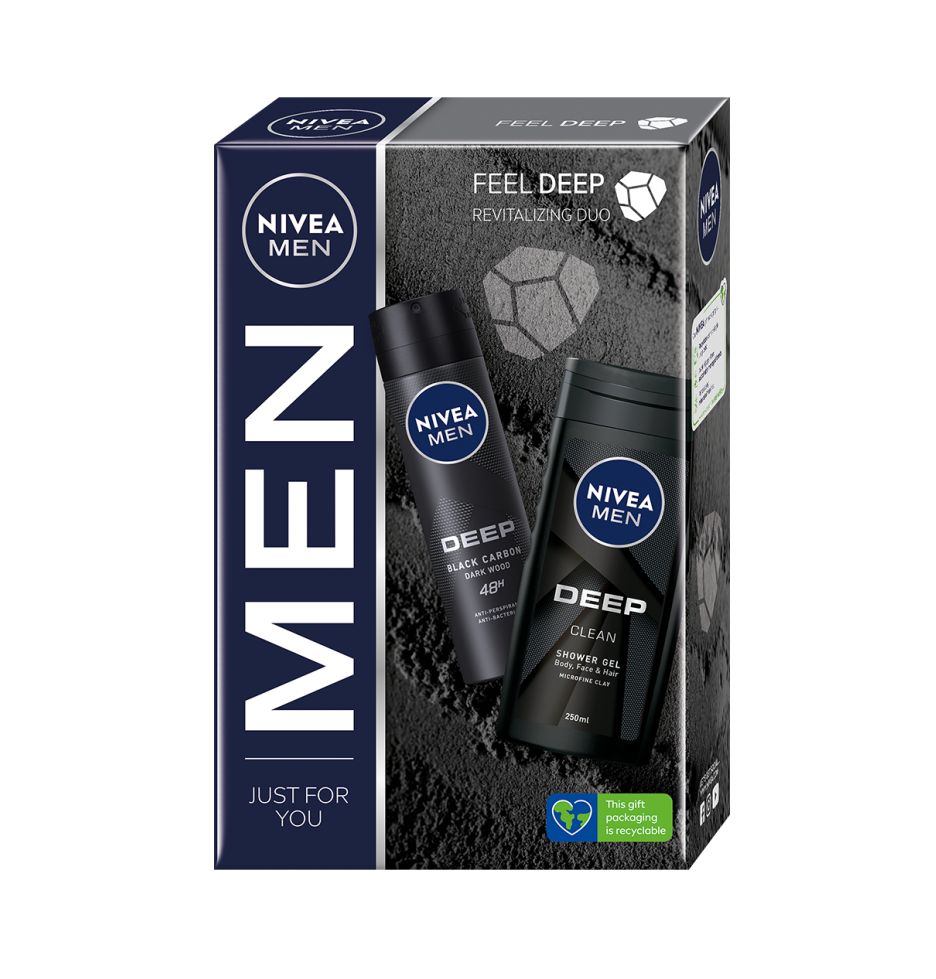 Nivea Men Box Feel Deep dárkový set Nivea