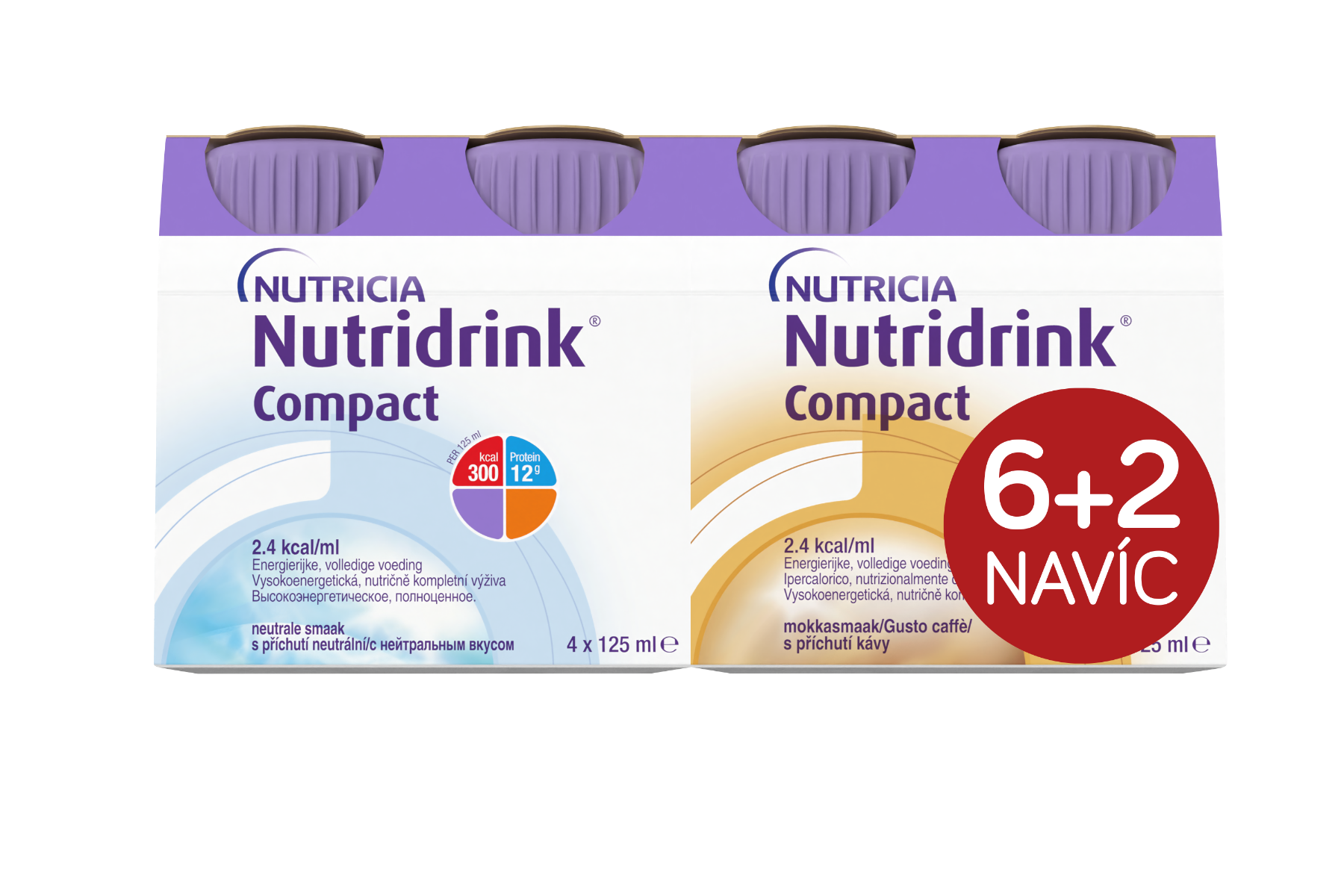 Nutridrink Compact neutral-mocca balíček 6+2 8x125 ml Nutridrink