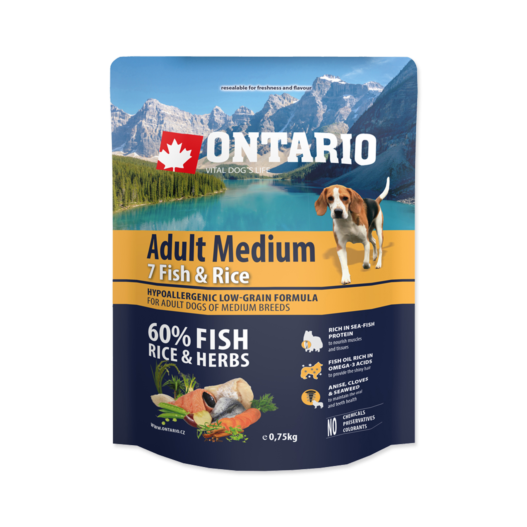 Ontario Adult Medium Fish&Rice granule 0