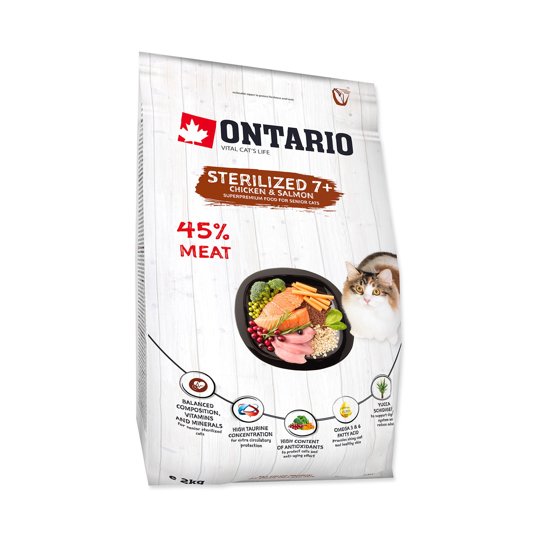 Ontario Cat Sterilised 7+ granule 2 kg Ontario