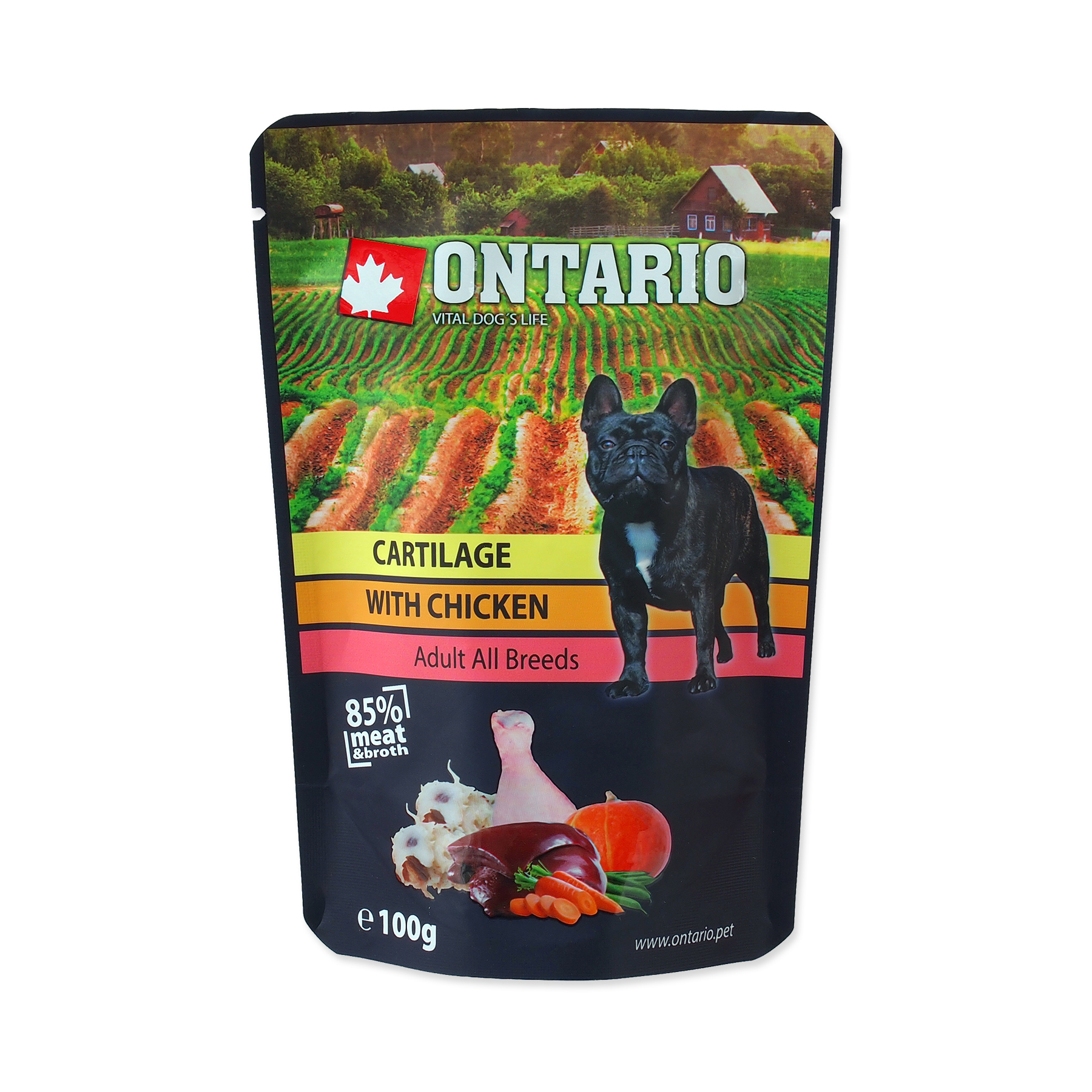 Ontario Chrupavky s kuřecím ve vývaru kapsička 100 g Ontario