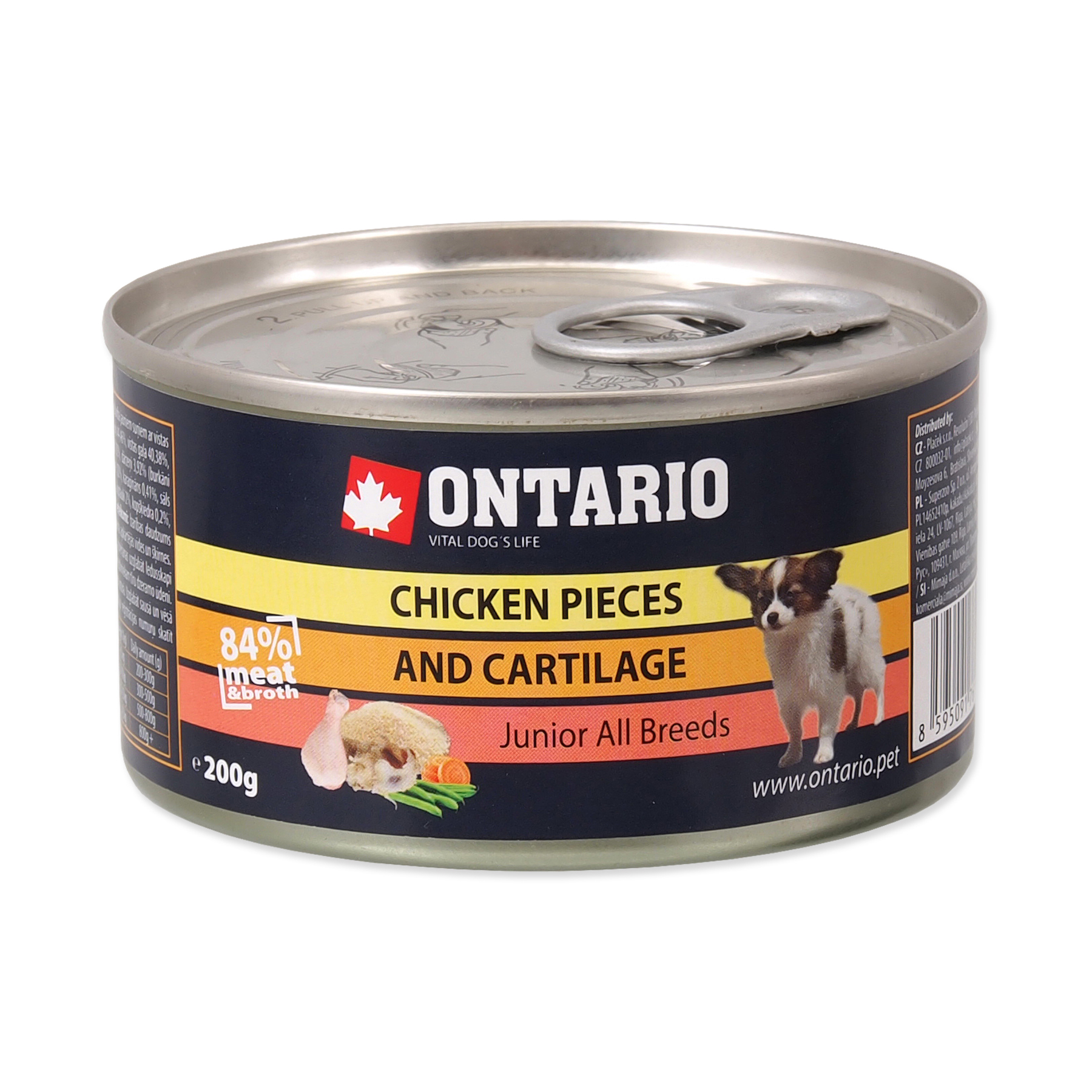 Ontario Junior Kuřecí kousky a chrupavky konzerva 200 g Ontario