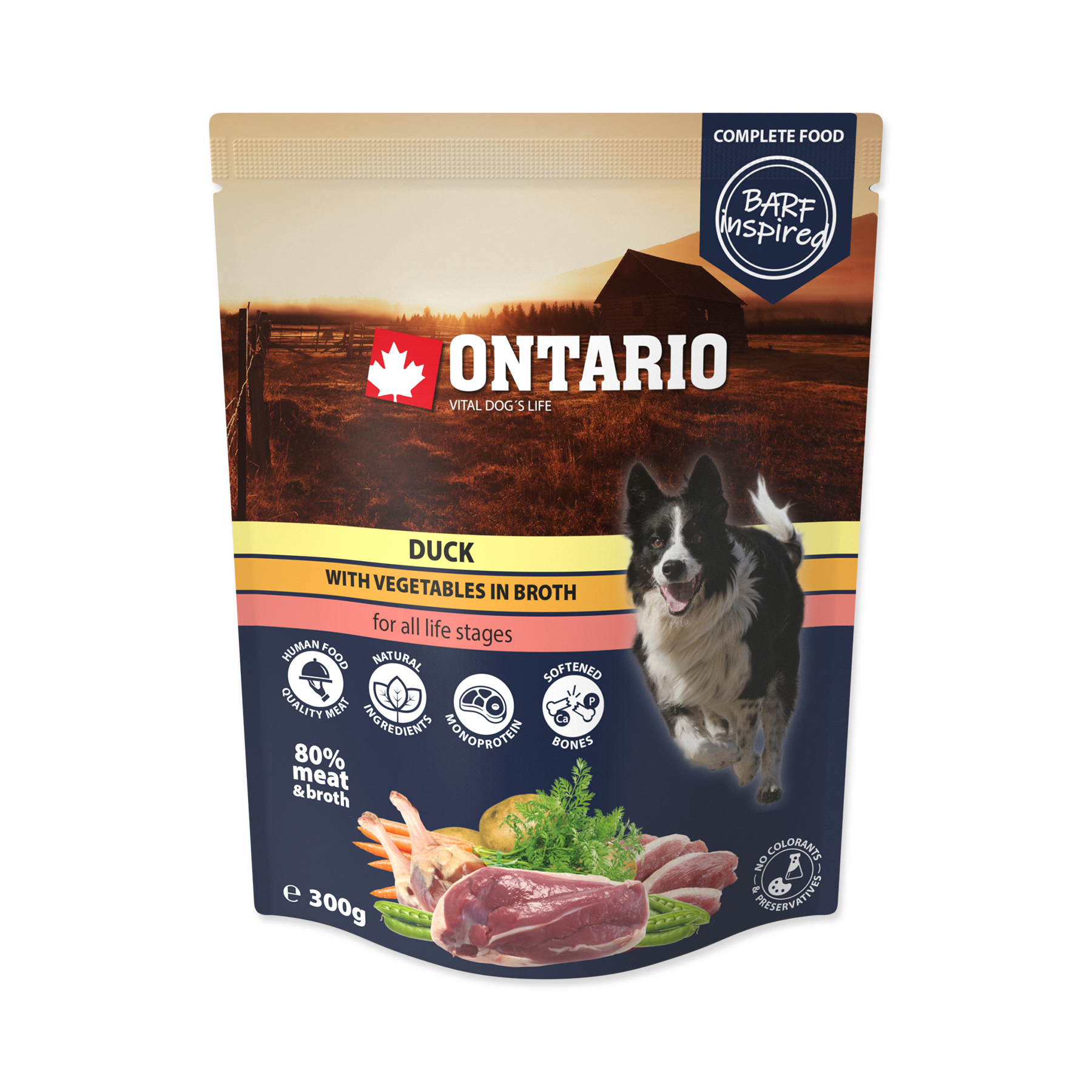 Ontario Kachní se zeleninou ve vývaru kapsička 300 g Ontario