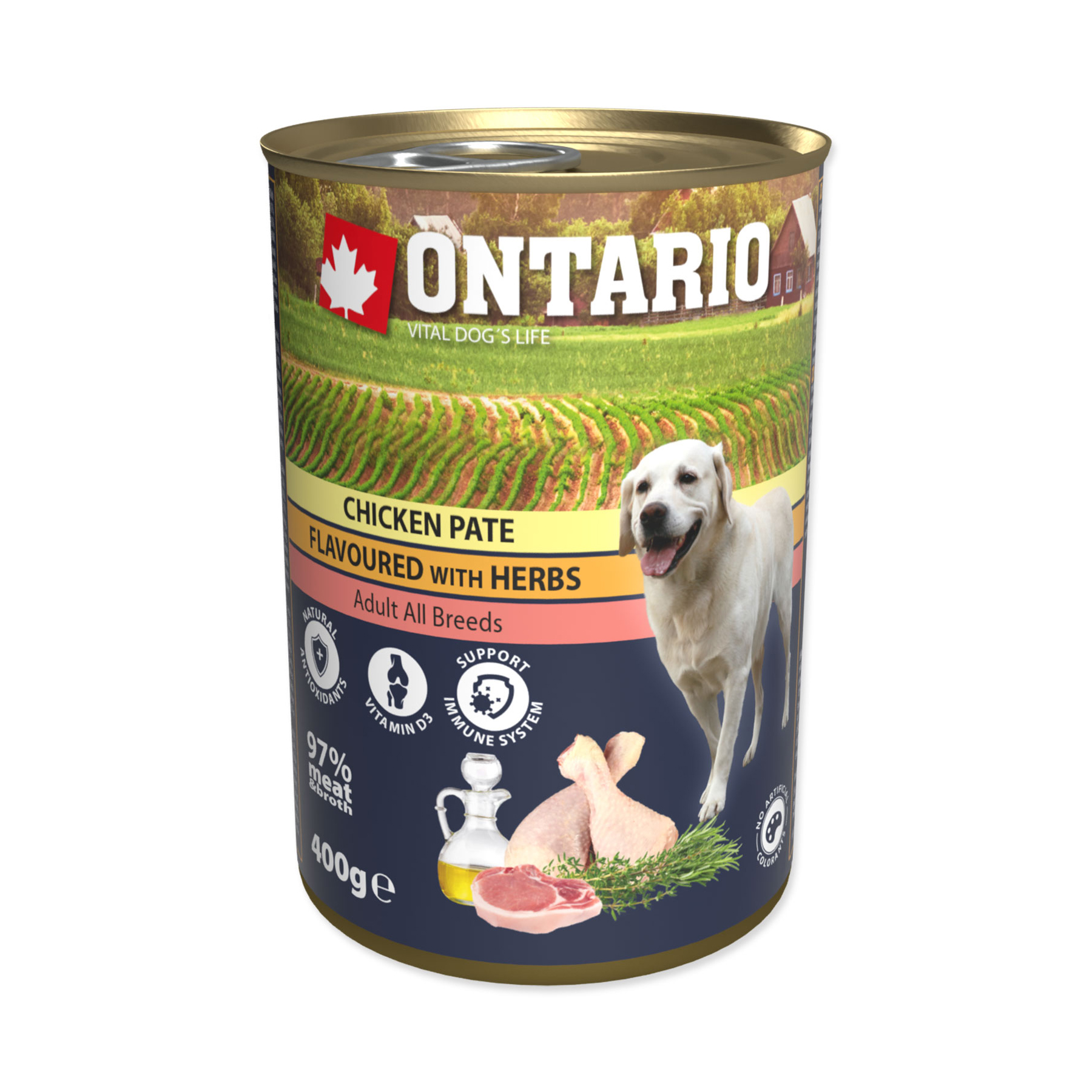Ontario Kuřecí paté s bylinkami konzerva 400 g Ontario