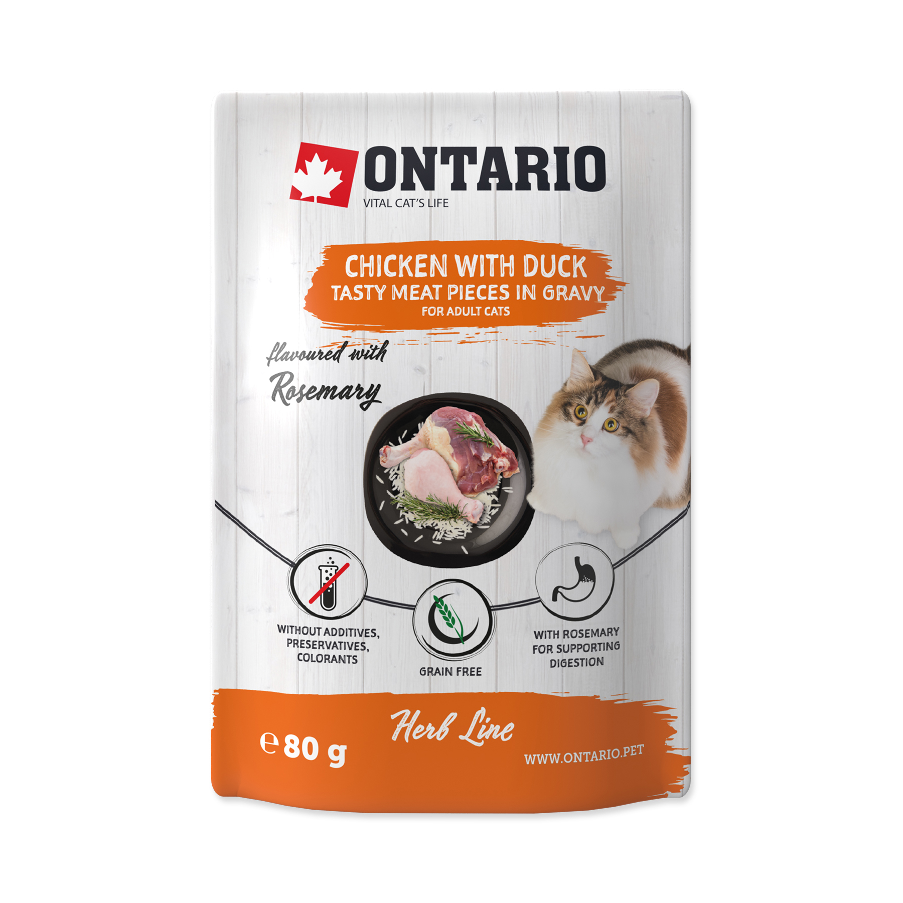 Ontario Kuřecí s kachnou v omáčce kapsička 80 g Ontario