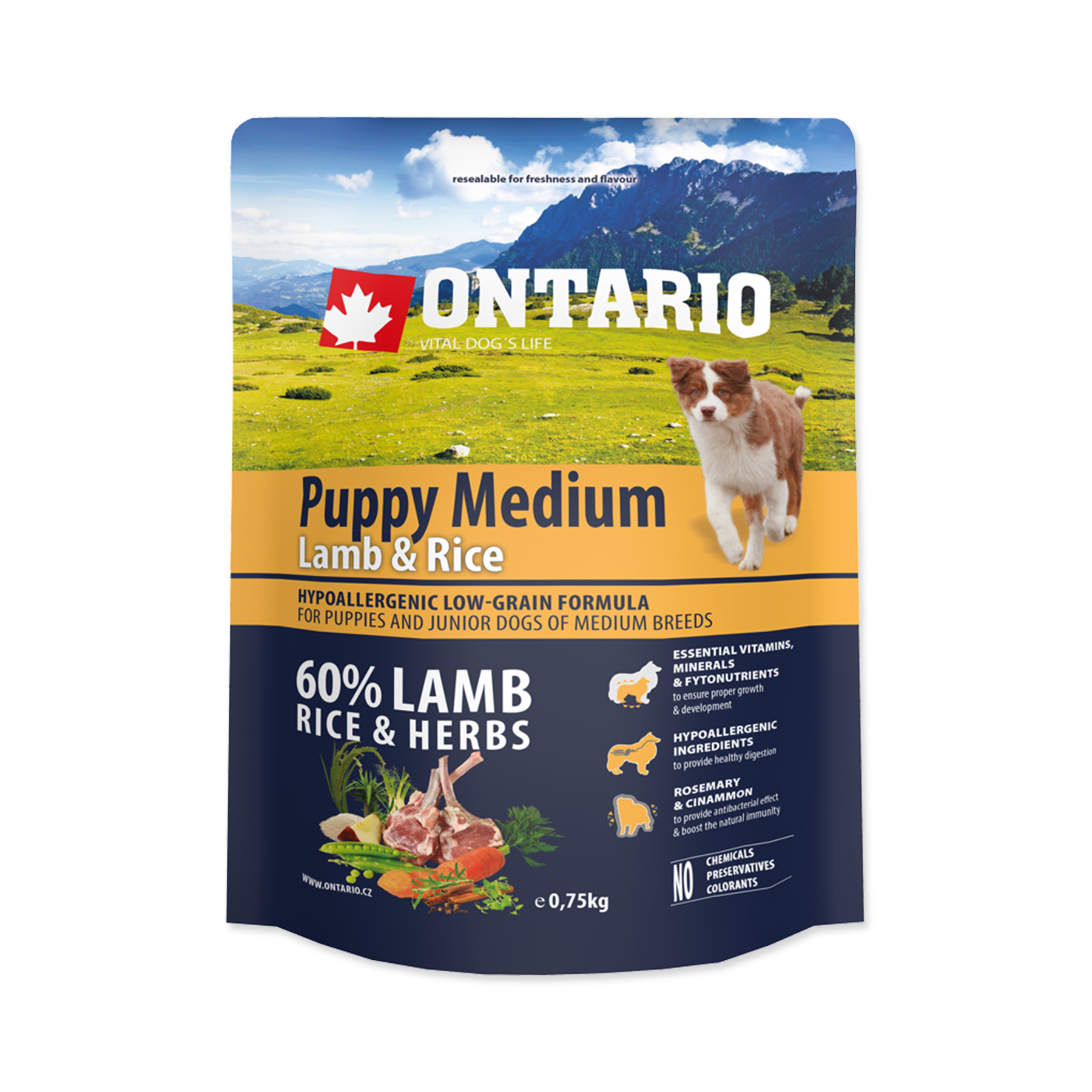 Ontario Puppy Medium Lamb&Rice granule 0