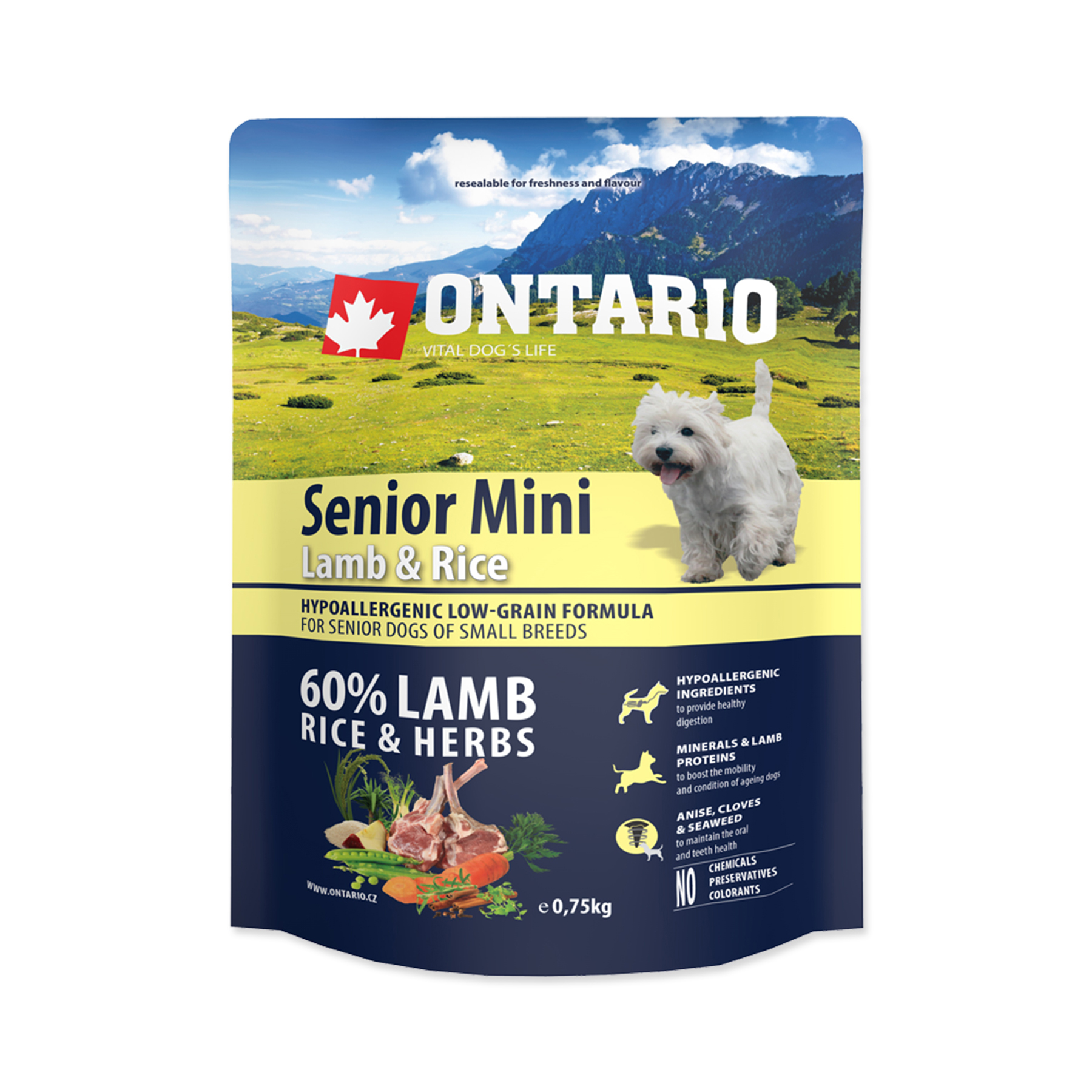 Ontario Senior Mini Lamb&Rice granule 0