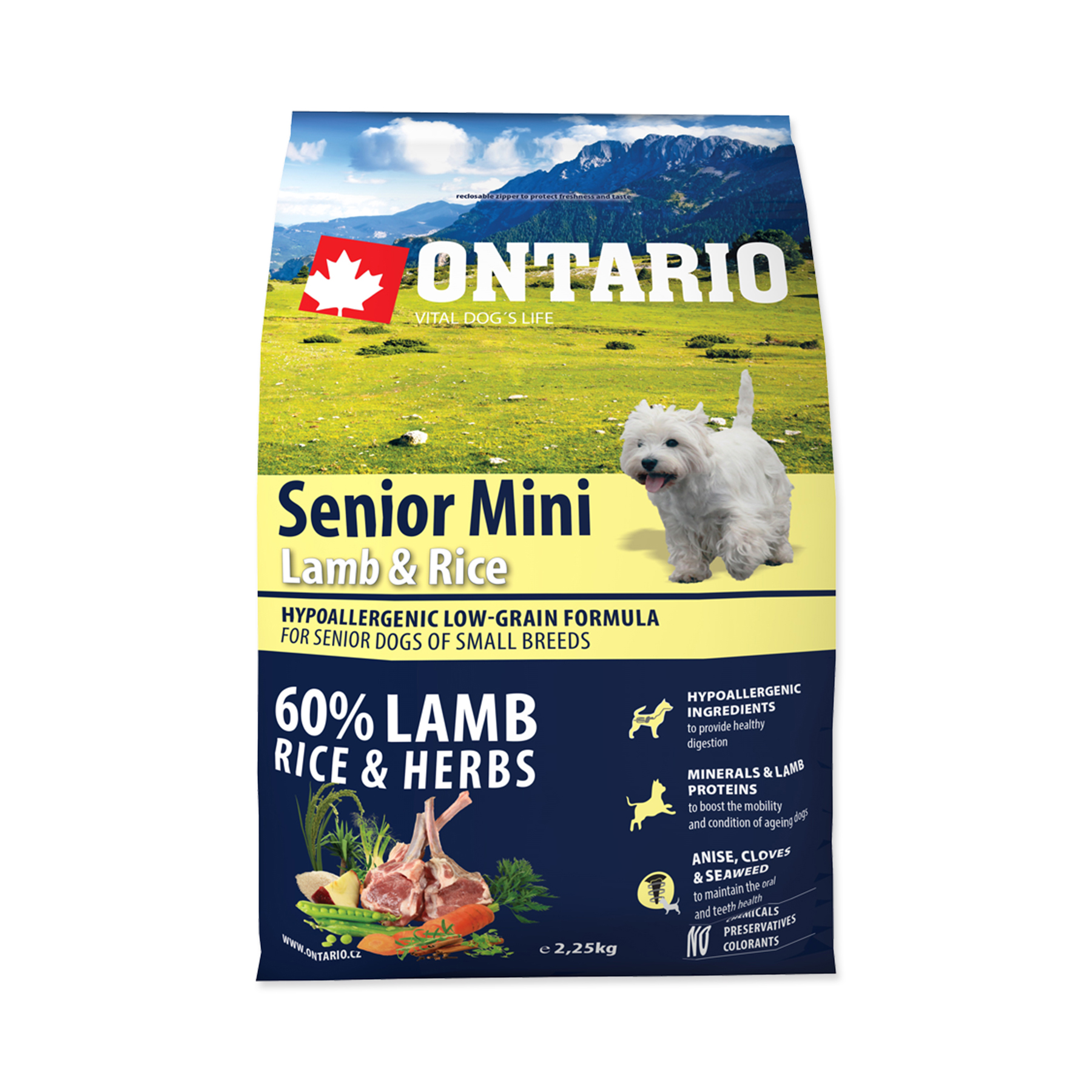 Ontario Senior Mini Lamb&Rice granule 2