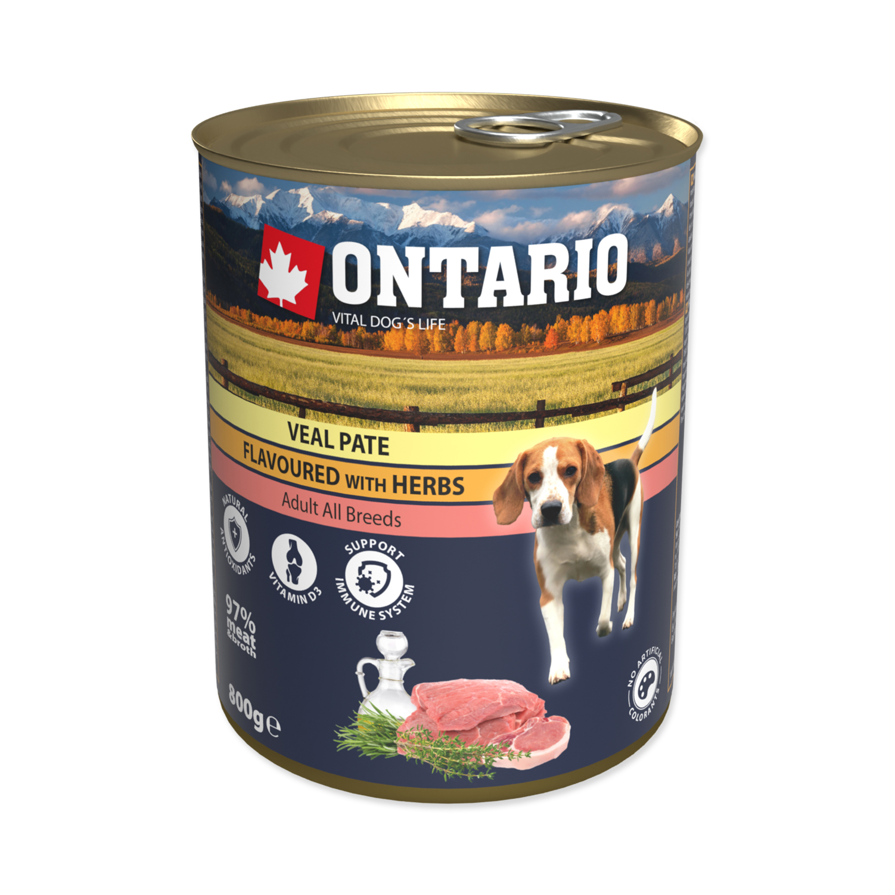 Ontario Telecí paté s bylinkami konzerva 800 g Ontario