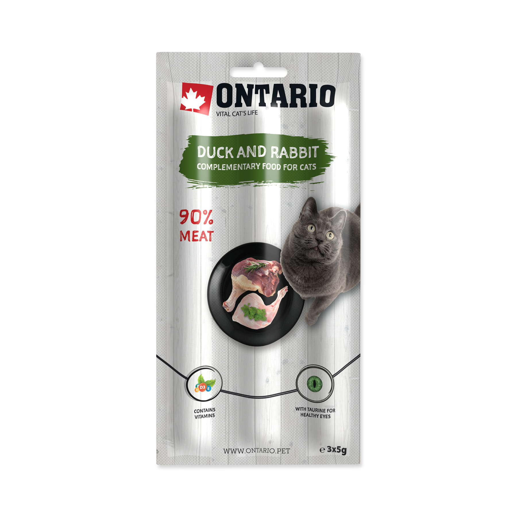 Ontario Tyčinky Kachna a králík 3x5 g Ontario