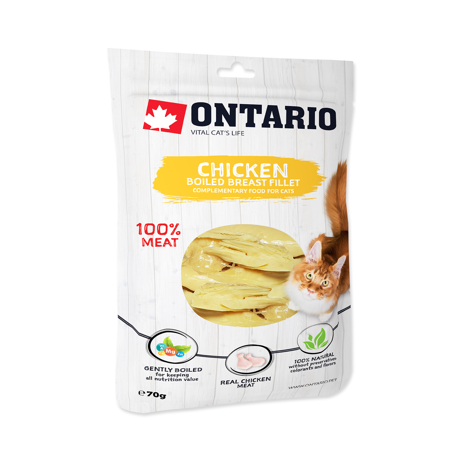 Ontario Vařené kuřecí prsní plátky 70 g Ontario