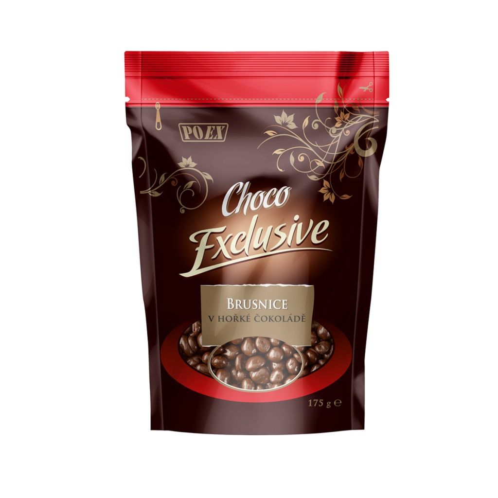 POEX Choco Exclusive Brusinky v hořké čokoládě 175 g POEX