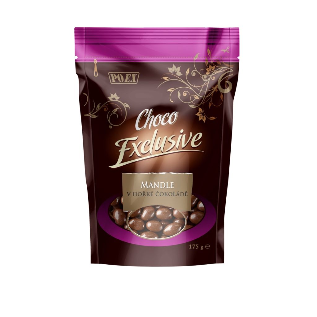 POEX Choco Exclusive Mandle v hořké čokoládě 175 g POEX