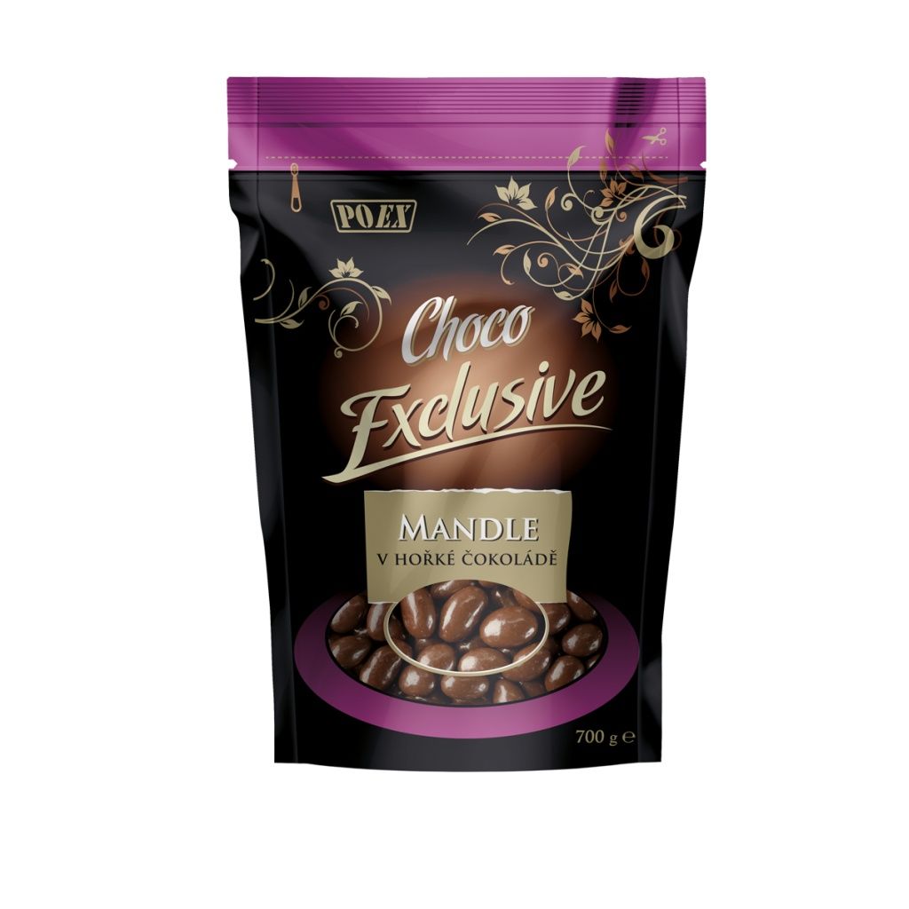 POEX Choco Exclusive Mandle v hořké čokoládě 700 g POEX
