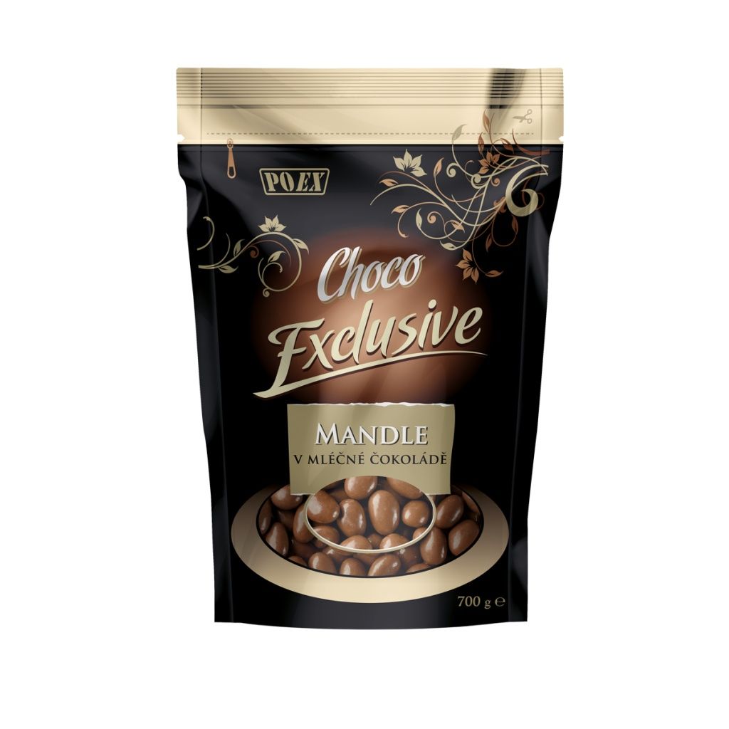 POEX Choco Exclusive Mandle v mléčné čokoládě 700 g POEX