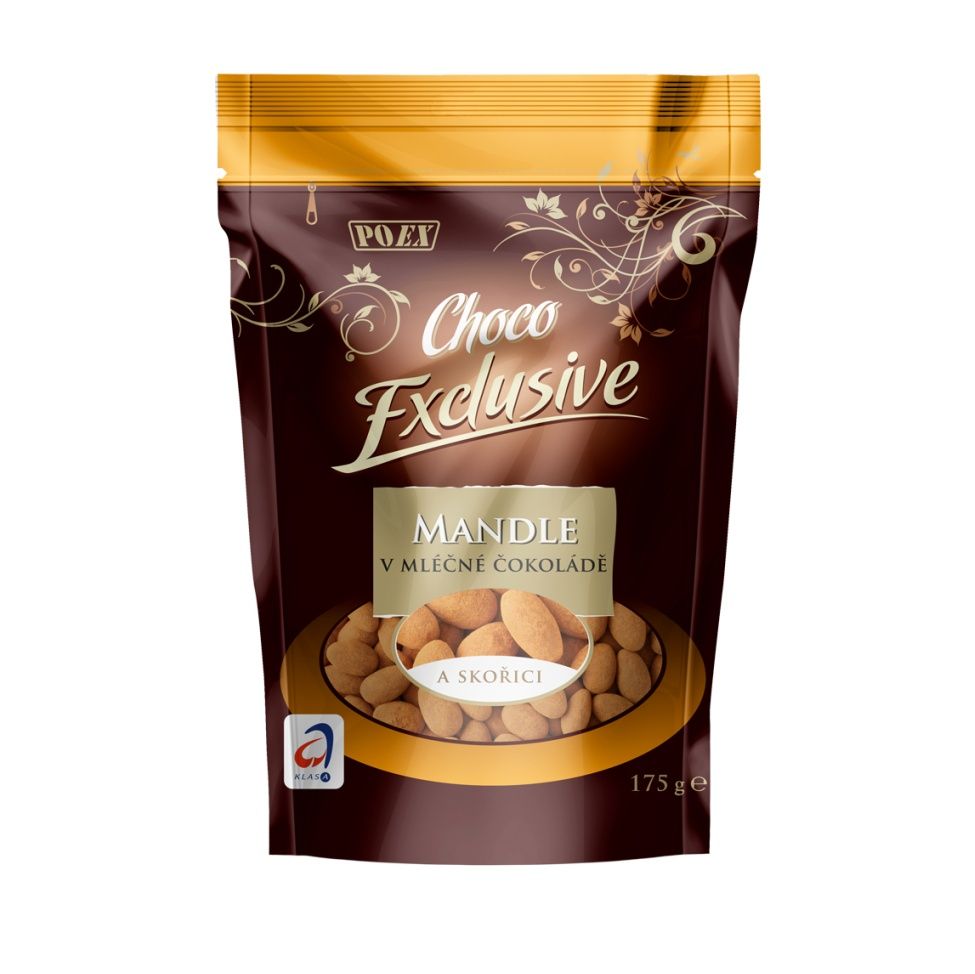 POEX Choco Exclusive Mandle v mléčné čokoládě a skořici 175 g POEX