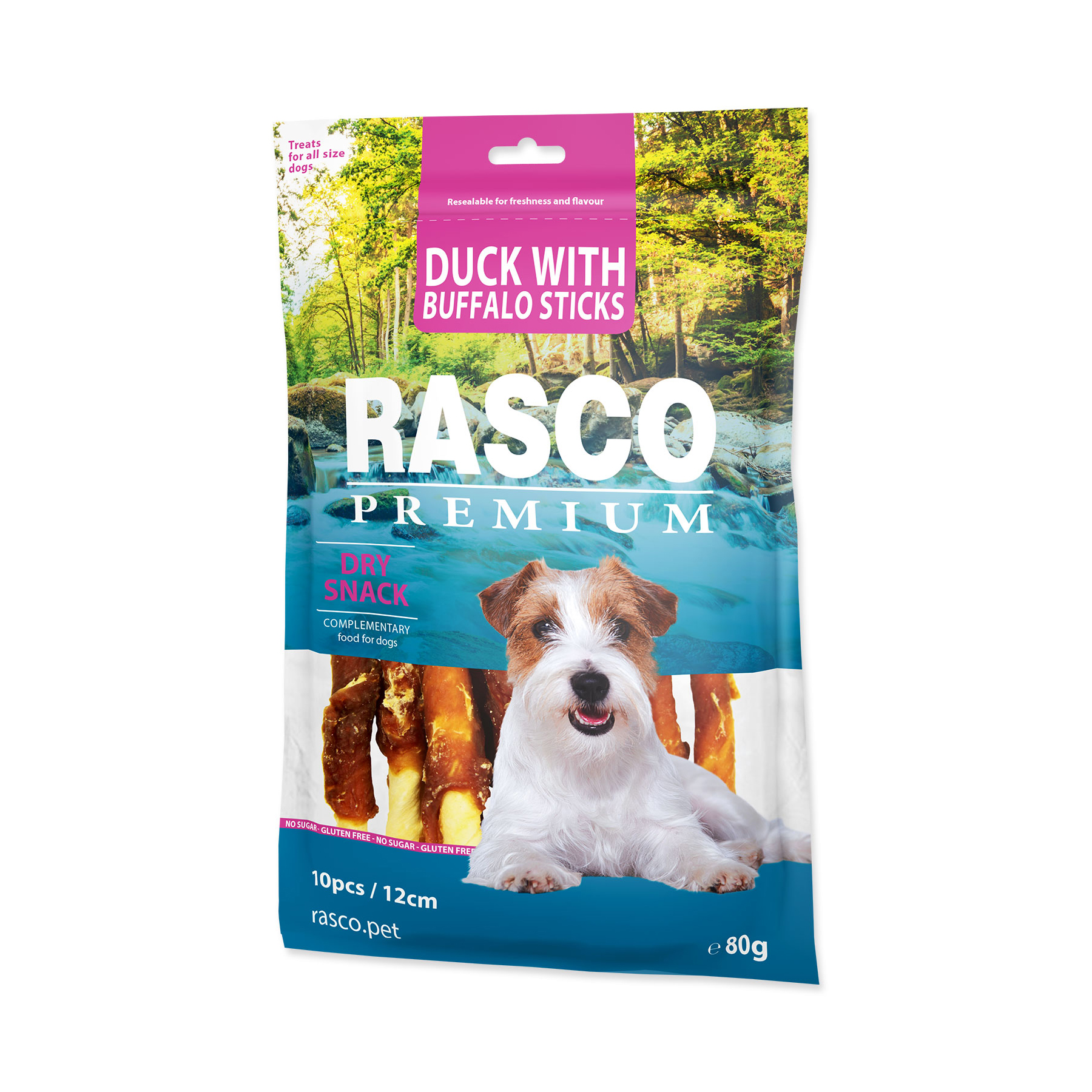 Rasco Premium Bůvolí tyčinky obalené kachním 80 g Rasco Premium
