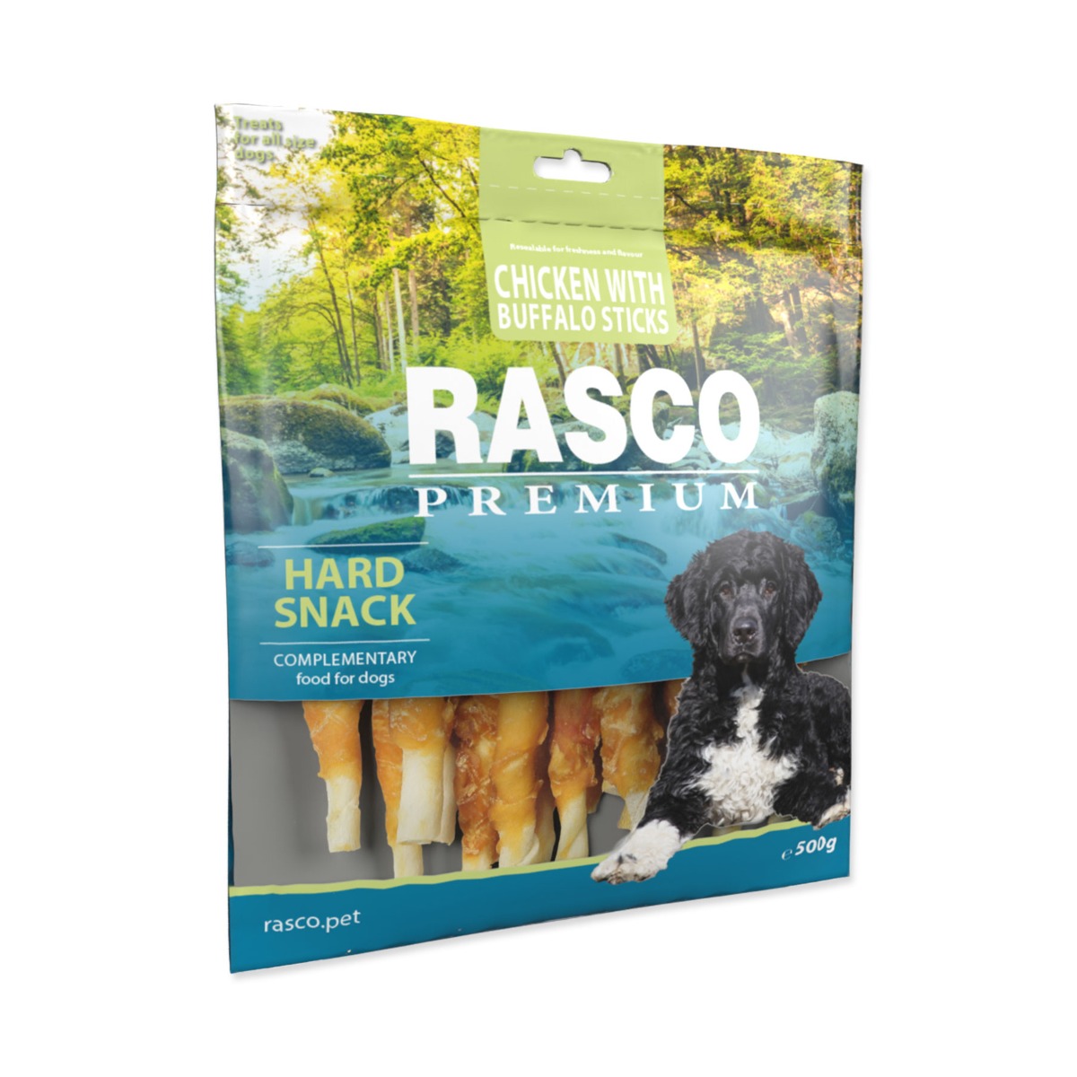 Rasco Premium Bůvolí tyčinky obalené kuřecím 500 g Rasco Premium