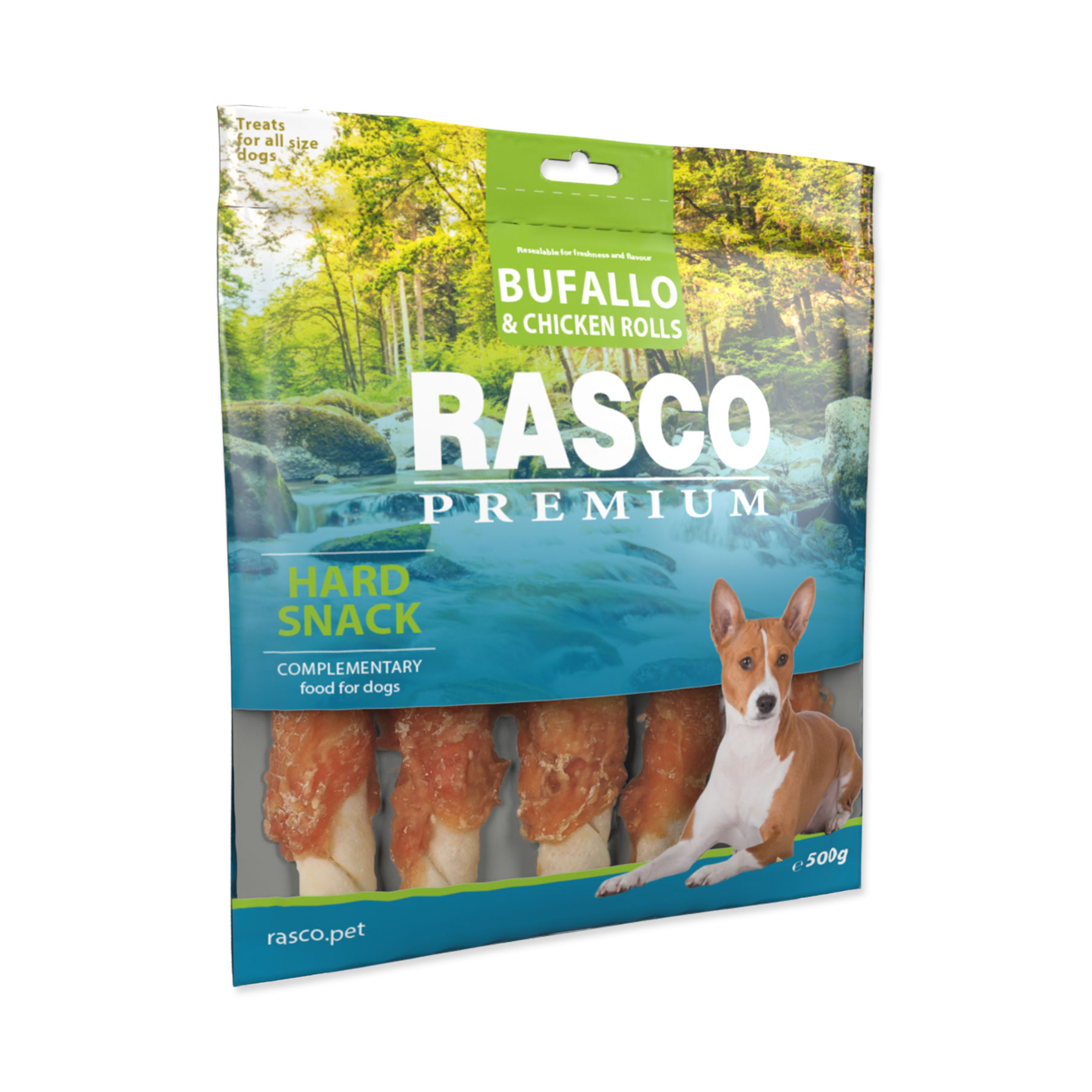 Rasco Premium Bůvolí tyčinky obalené kuřecím 500 g Rasco Premium