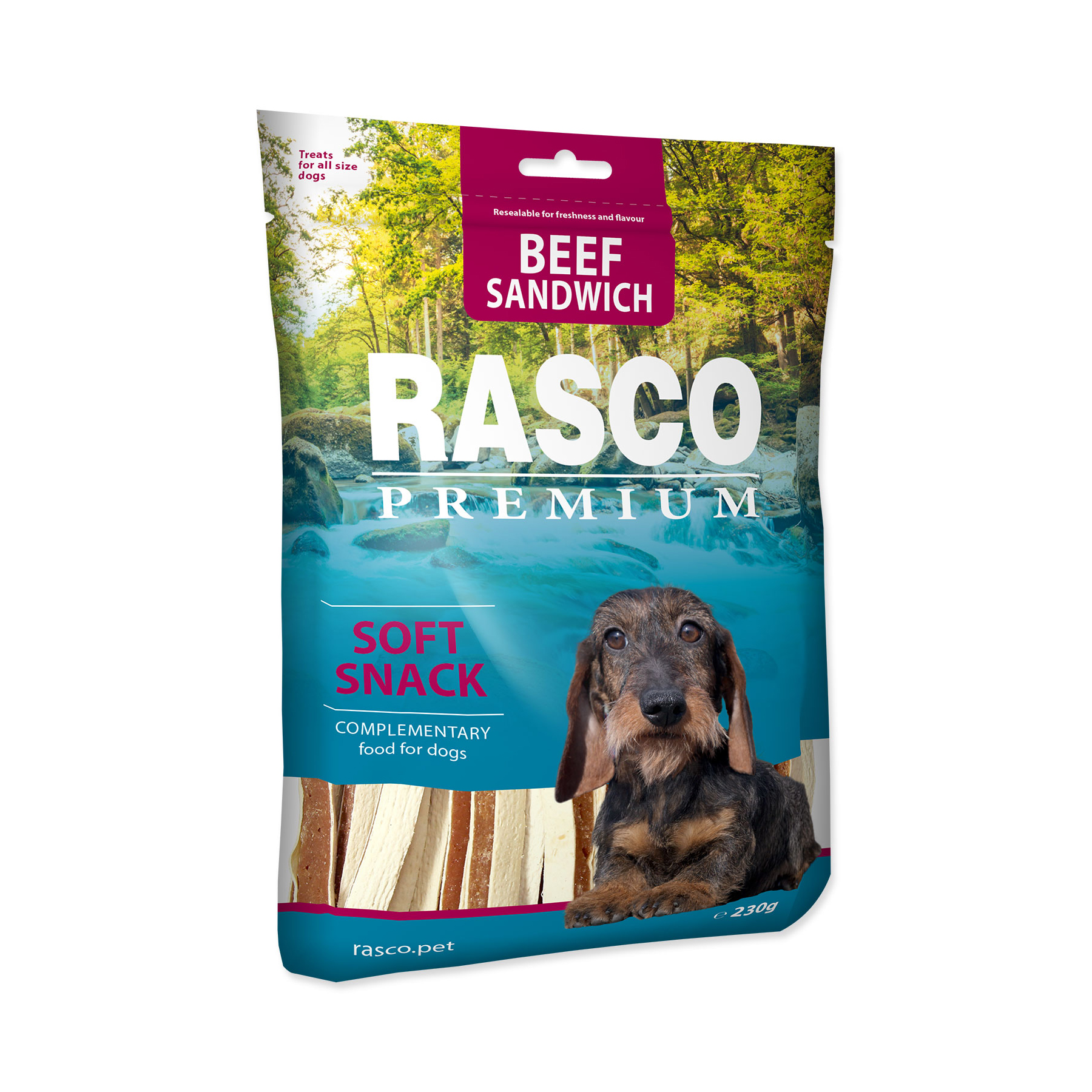 Rasco Premium Hovězí sendvič s treskou 230 g Rasco Premium