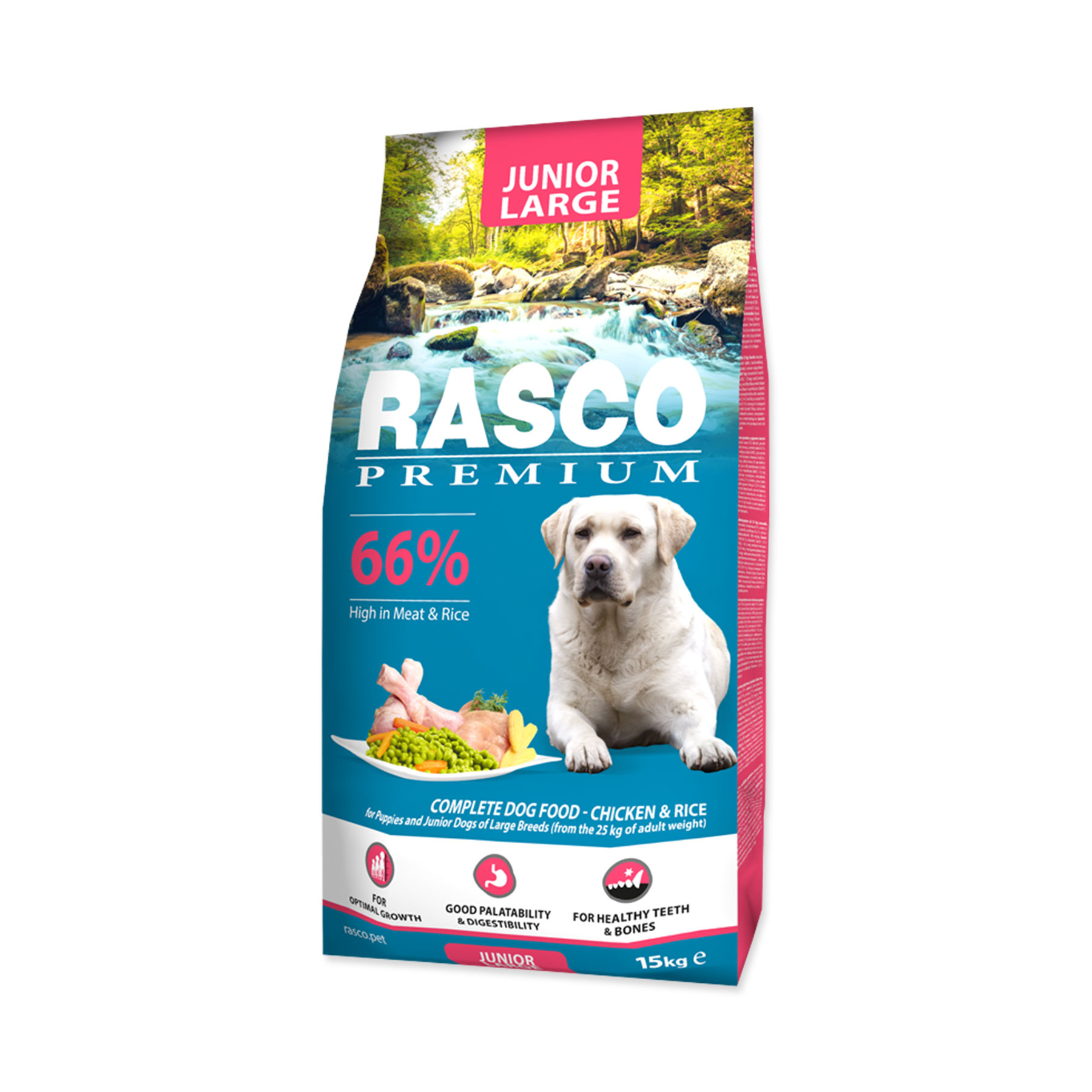 Rasco Premium Junior Large Kuře s rýží granule 15 kg Rasco Premium