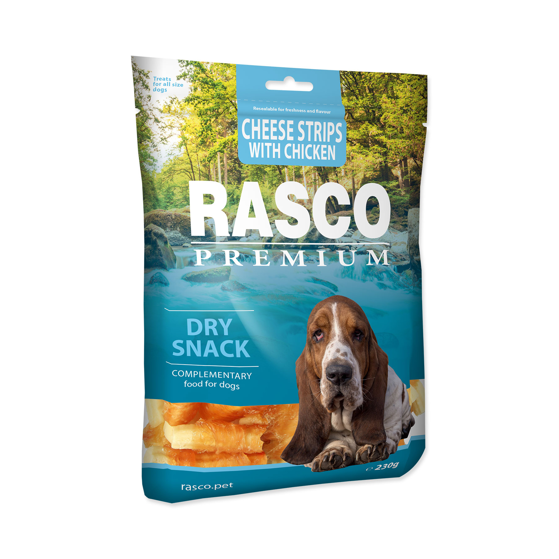 Rasco Premium Proužky sýru obalené kuřecím 230 g Rasco Premium