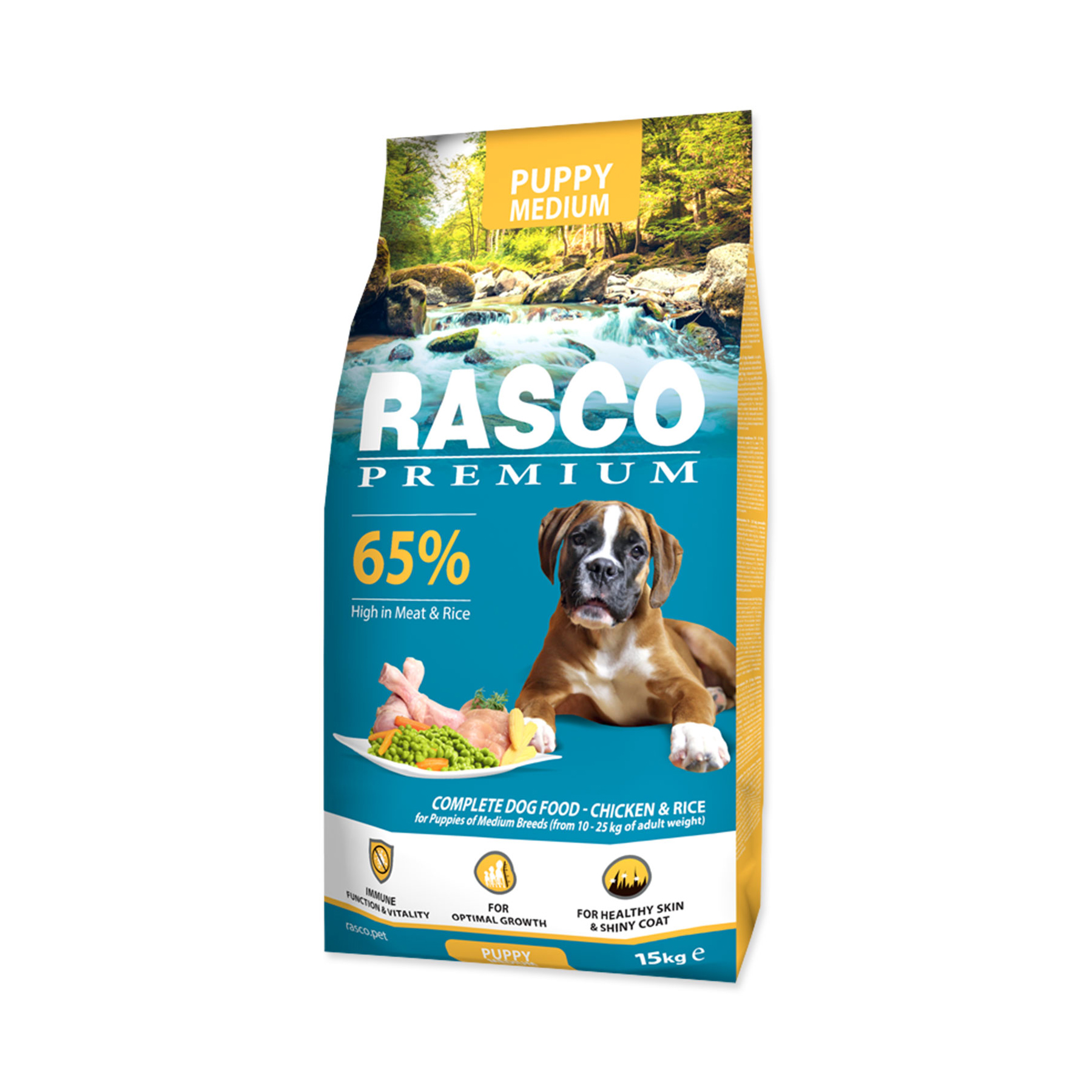 Rasco Premium Puppy Medium Kuře s rýží granule 15 kg Rasco Premium