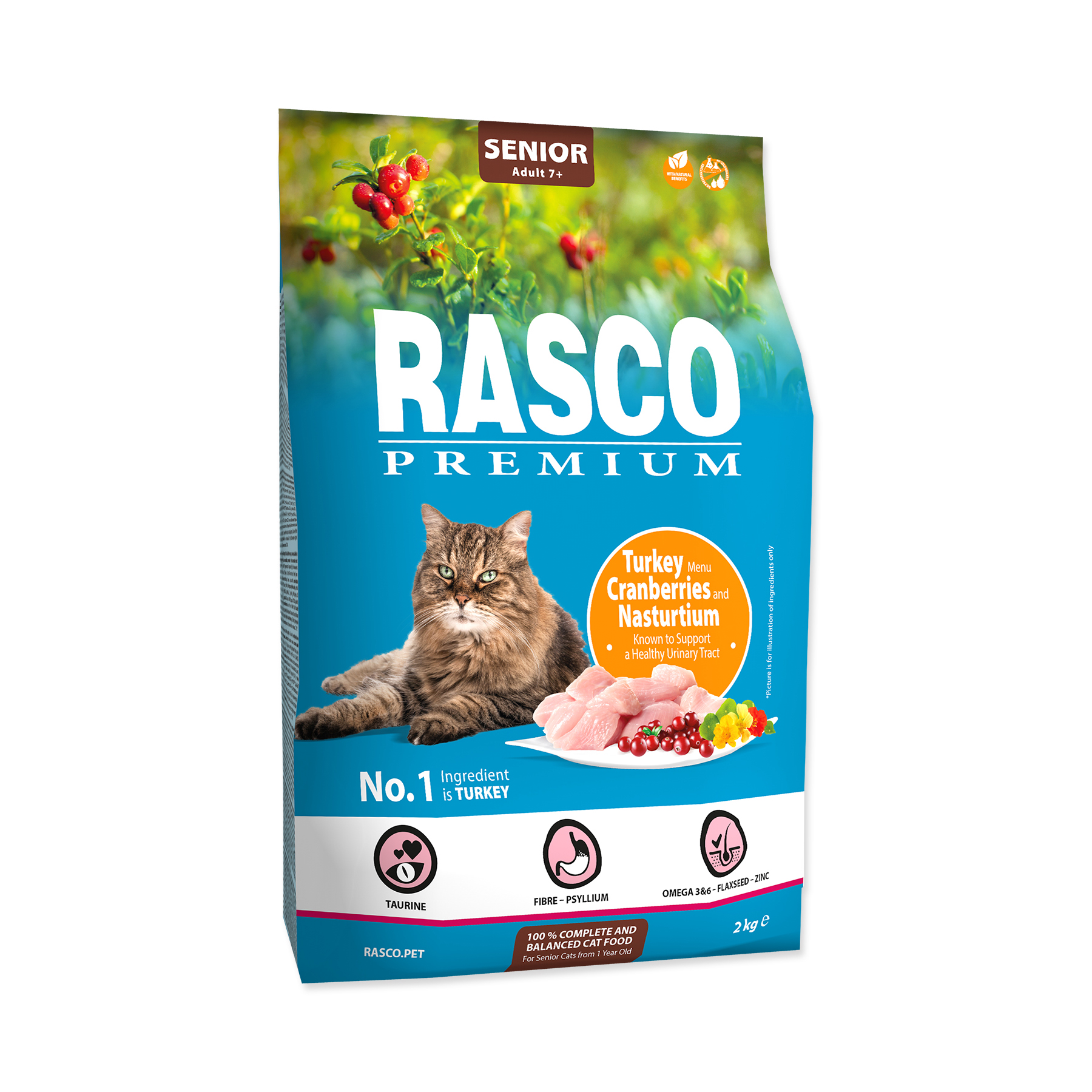 Rasco Premium Senior Krůtí s brusinkou a lichořeřišnicí granule 2 kg Rasco Premium