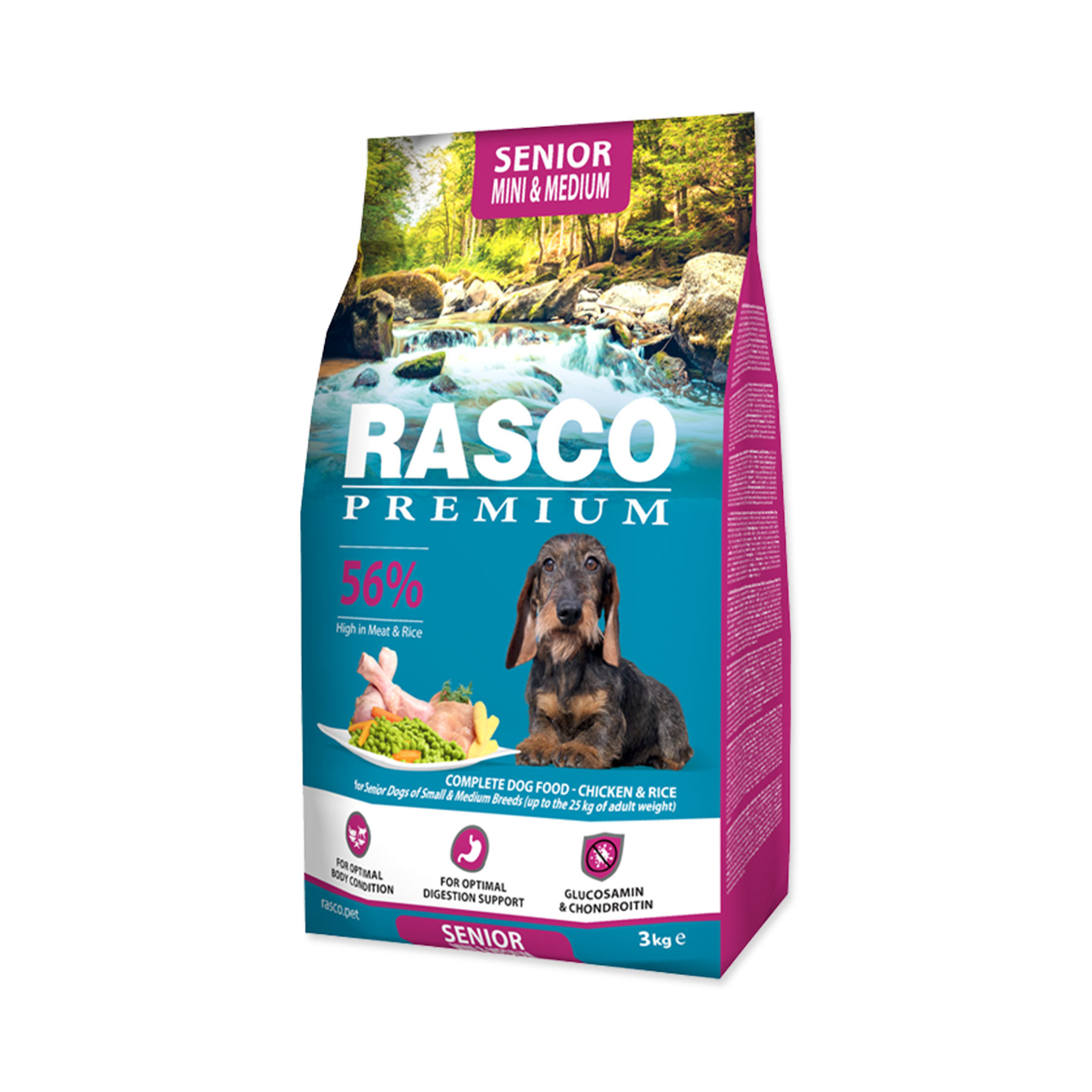 Rasco Premium Senior Mini&Medium Kuře s rýží granule 3 kg Rasco Premium