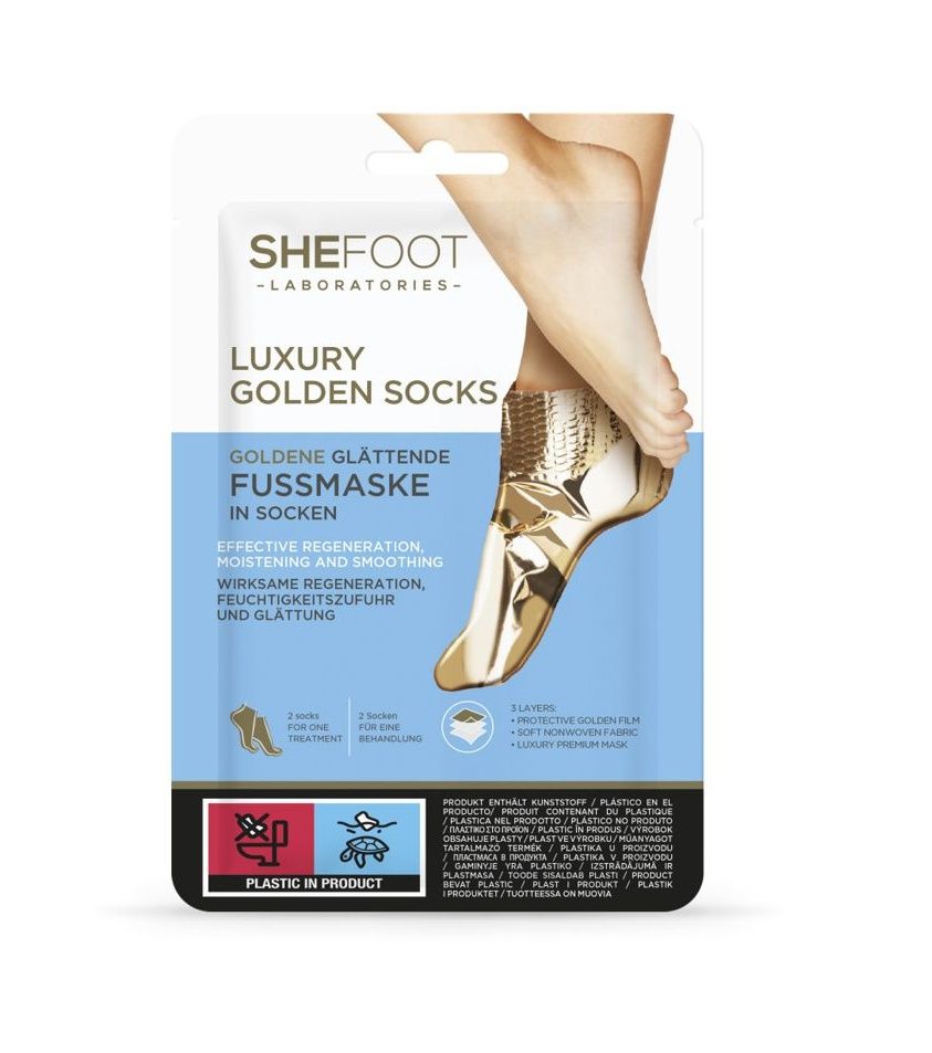 SheCosmetics SheFoot Luxury Golden zlaté zjemňující ponožky 1 pár SheCosmetics
