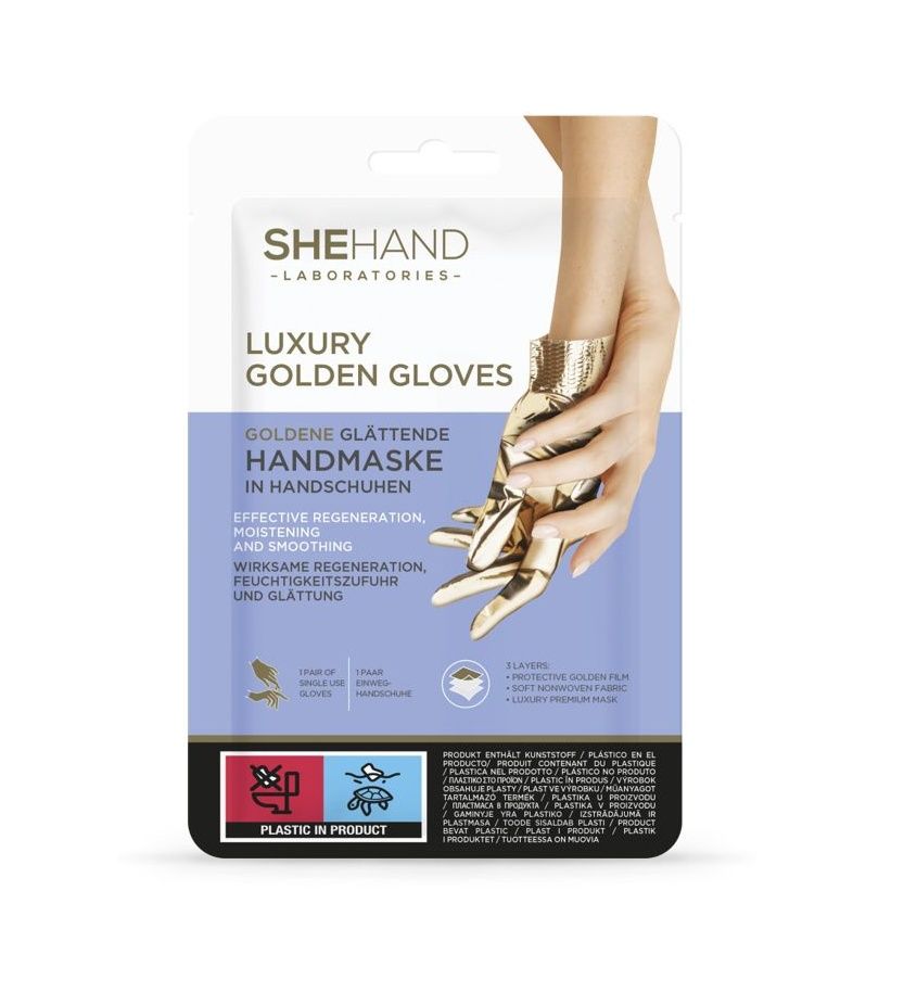 SheCosmetics SheHand Luxury Golden zlaté zjemňující rukavice 1 pár SheCosmetics