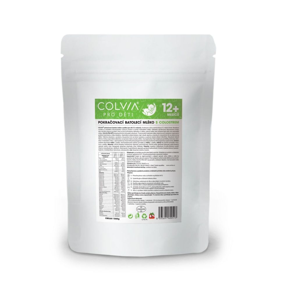 COLVIA Pokračovací batolecí mléko s colostrem 12m+ 1000 g COLVIA