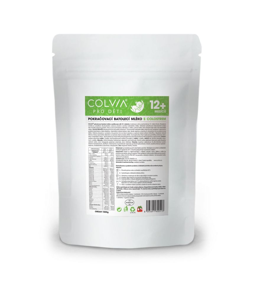 COLVIA Pokračovací batolecí mléko s colostrem 12m+ 1500 g COLVIA