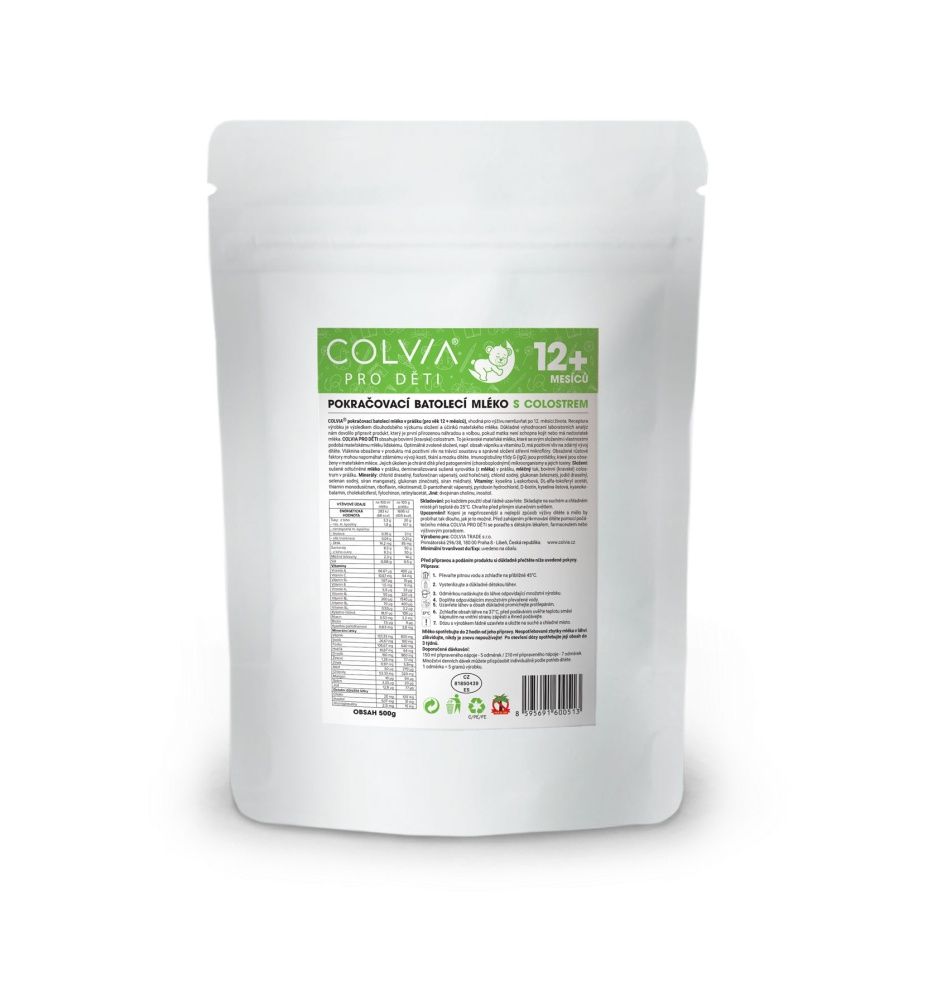 COLVIA Pokračovací batolecí mléko s colostrem 12m+ 500 g COLVIA