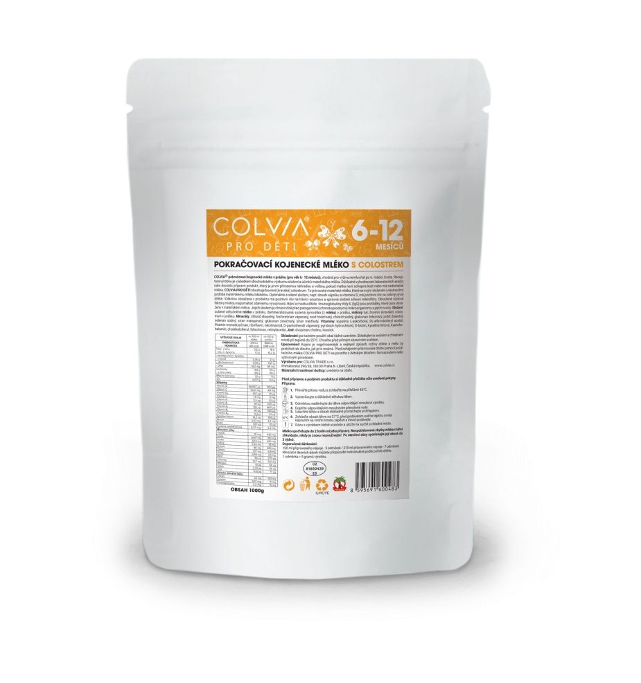 COLVIA Pokračovací kojenecké mléko s colostrem 6-12m 1000 g COLVIA