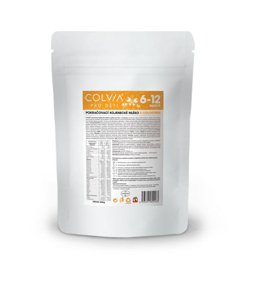 COLVIA Pokračovací kojenecké mléko s colostrem 6-12m 500 g COLVIA