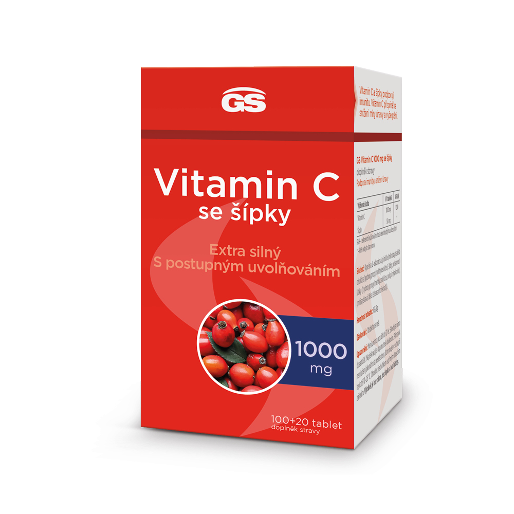 GS Vitamin C 1000 se šípky 100+20 tablet GS